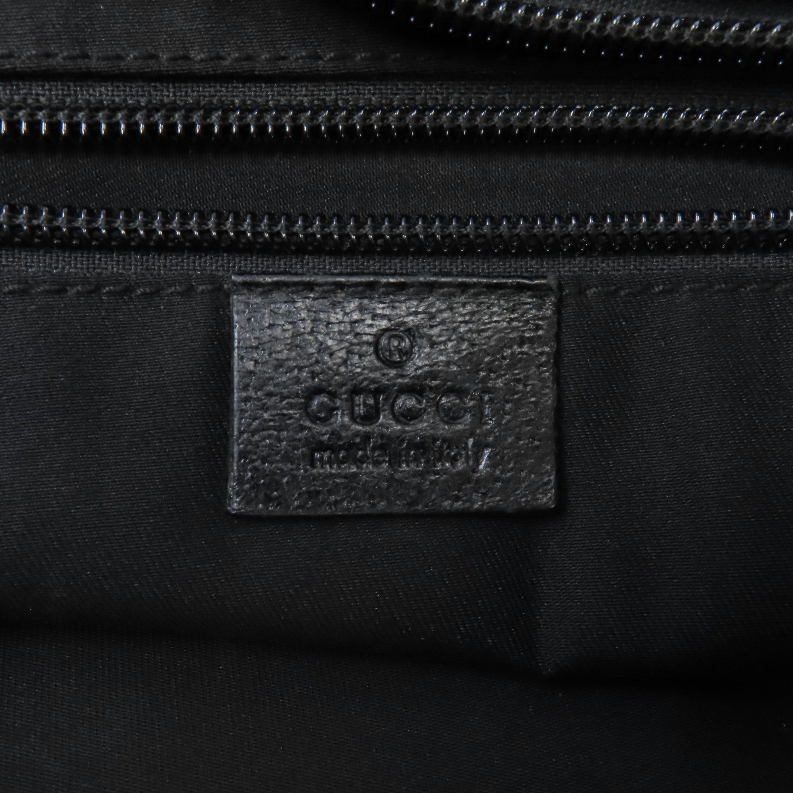 GUCCI 帆布Tote Bag銀扣手挽袋黑色