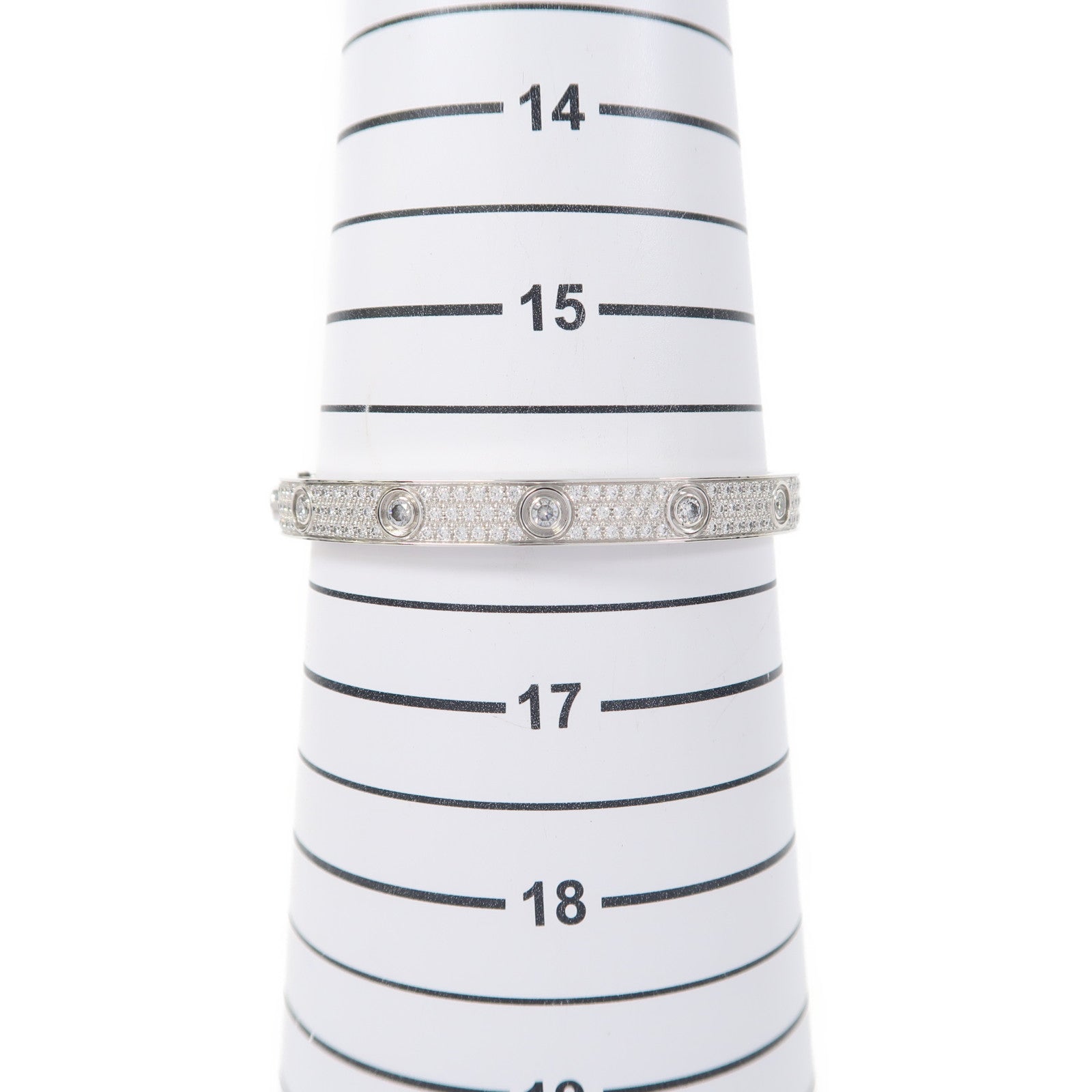 CARTIER 【激減優惠】18K白金Love Bracelet Diamond-Paved手鐲Cartier#17