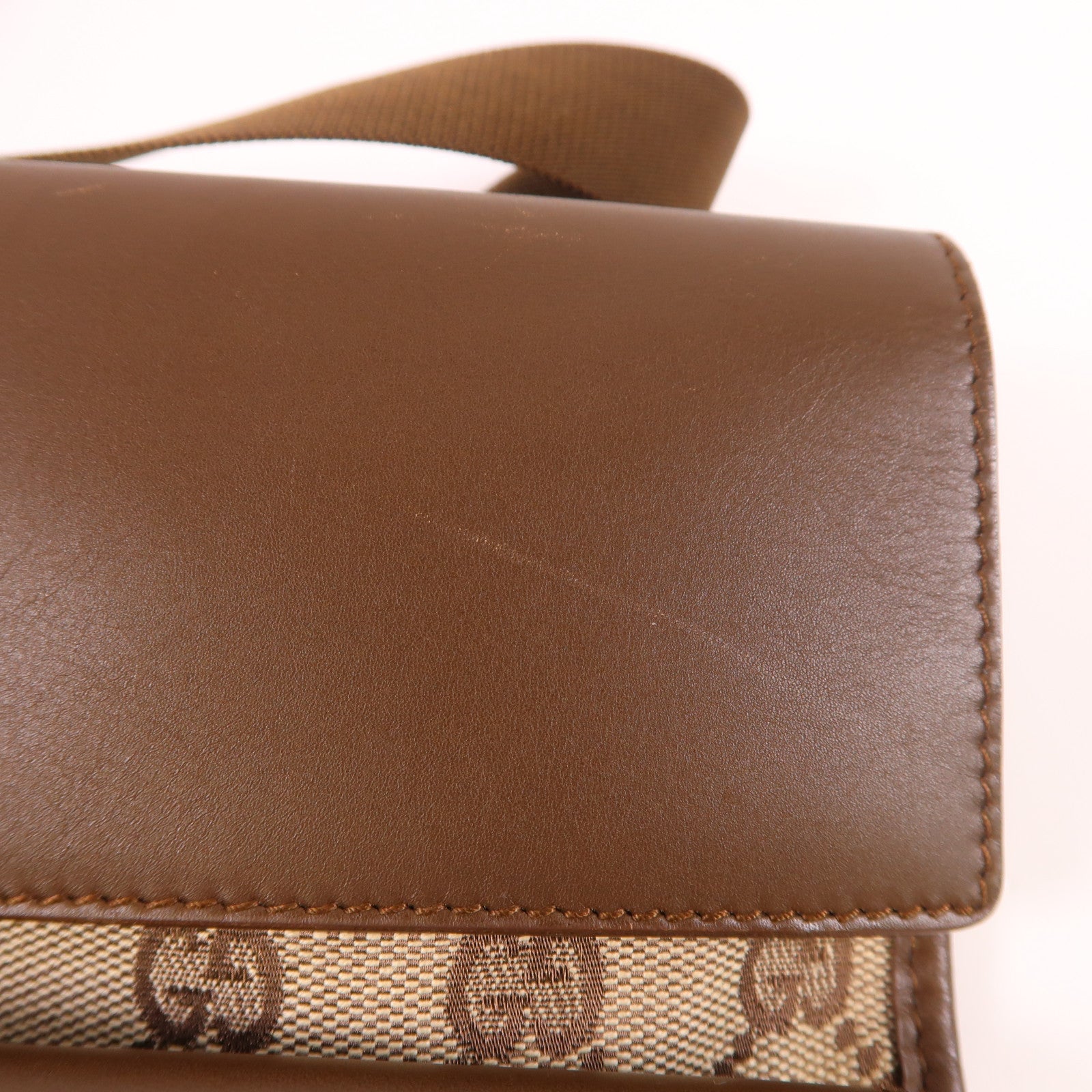 GUCCI 帆布Shoulder Bag銀扣肩背袋