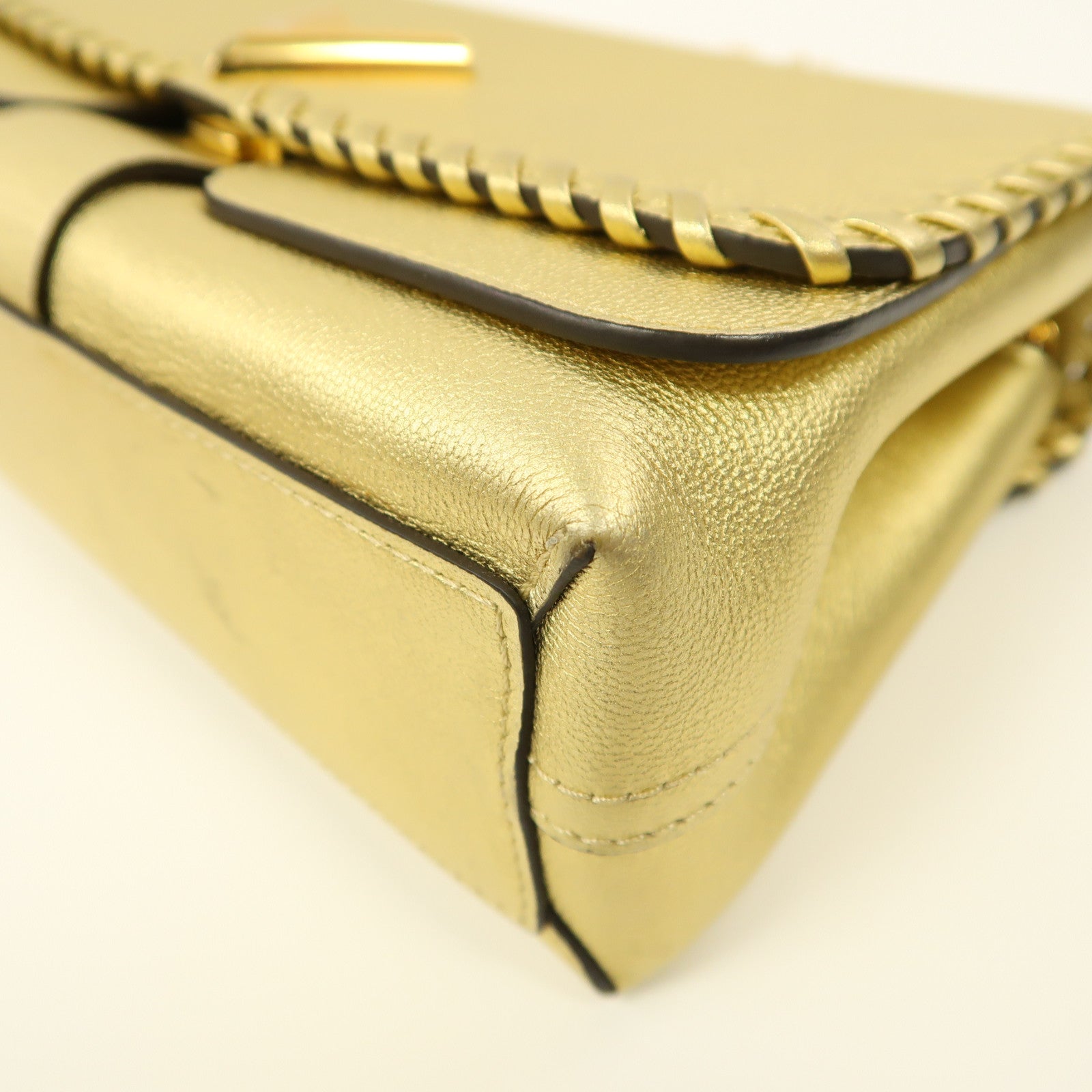 LOUIS VUITTON 牛皮皮革Very Chain金扣手挽肩背兩用袋金色
