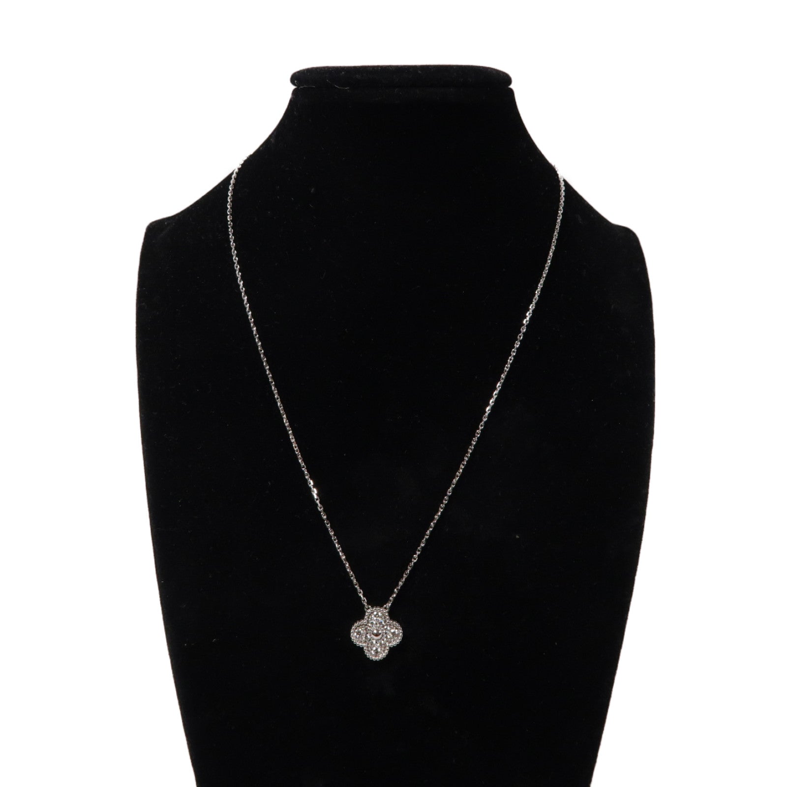 Van Cleef & Arpels 18K白金Vintage Alhambra項鍊白色