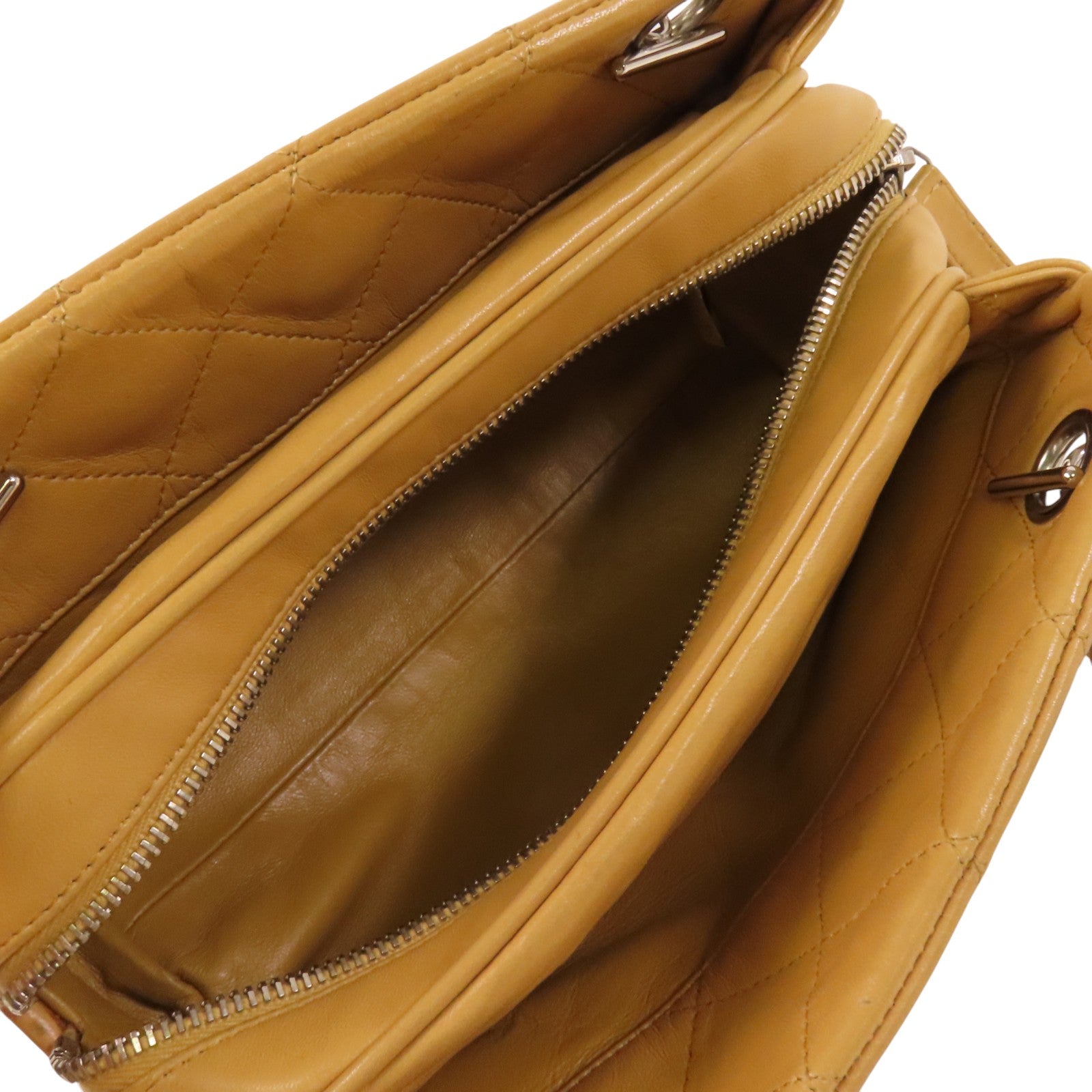 CHANEL 牛皮皮革Chain Shoulder銀扣鏈帶肩背袋