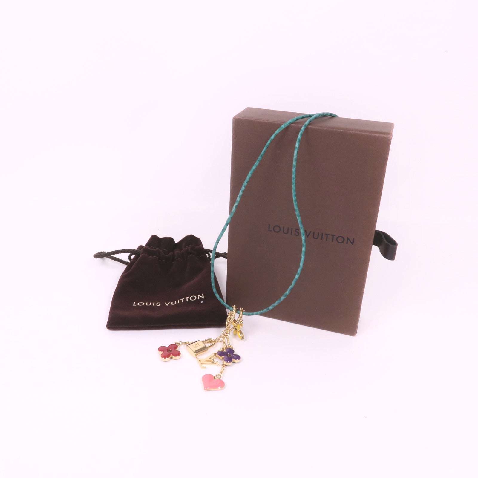 LOUIS VUITTON LV Pendant Sweet Monogram Necklace Metal Gold