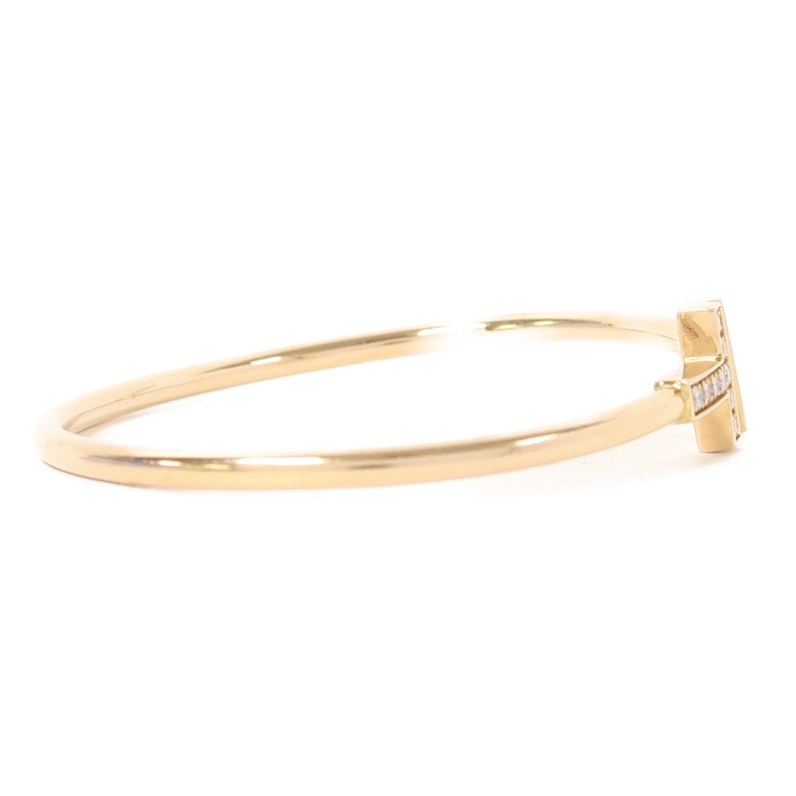 TIFFANY＆CO 18K黃金T Wire手鐲金色