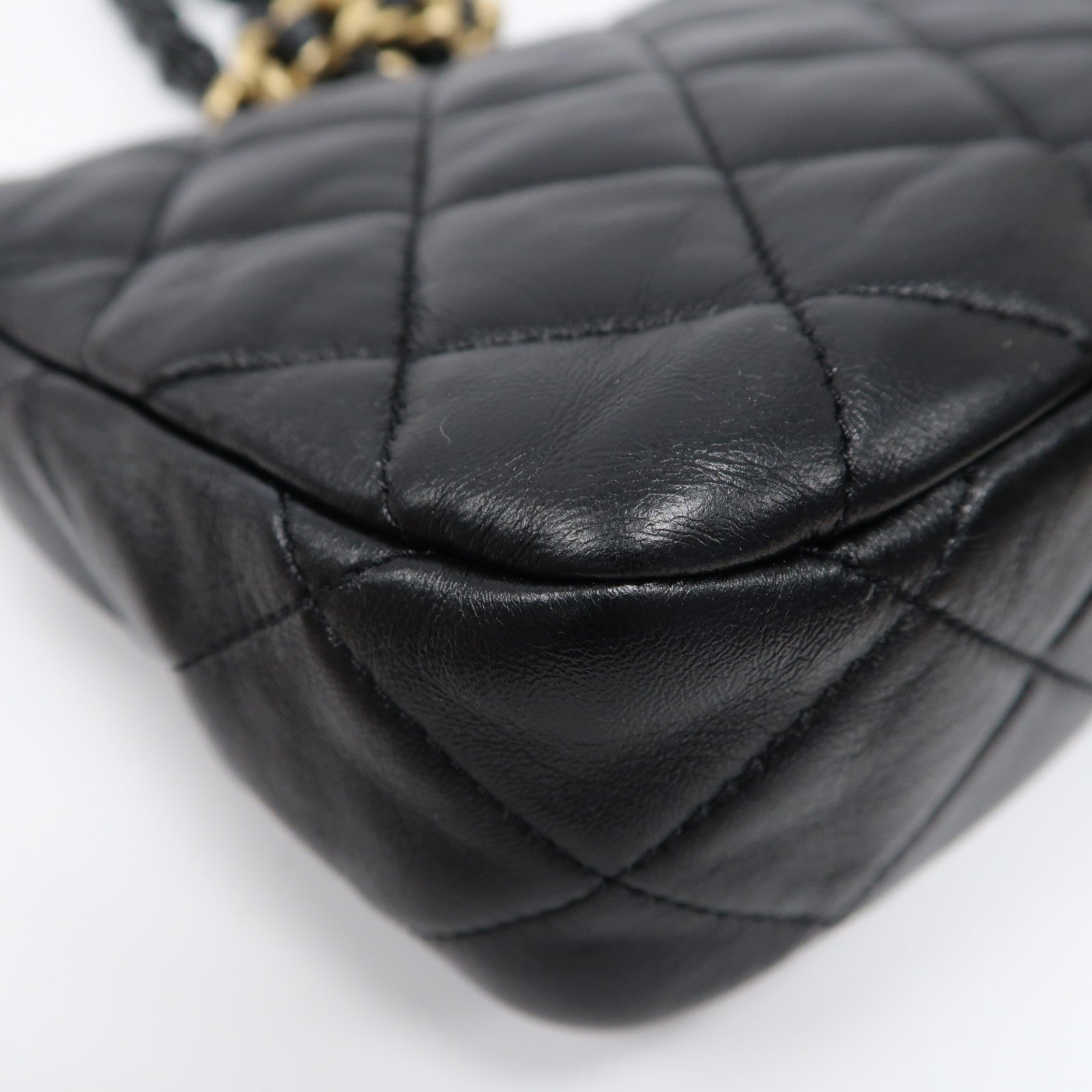 CHANEL 菱格羊皮皮革Small Flap金扣鏈帶肩背袋黑色