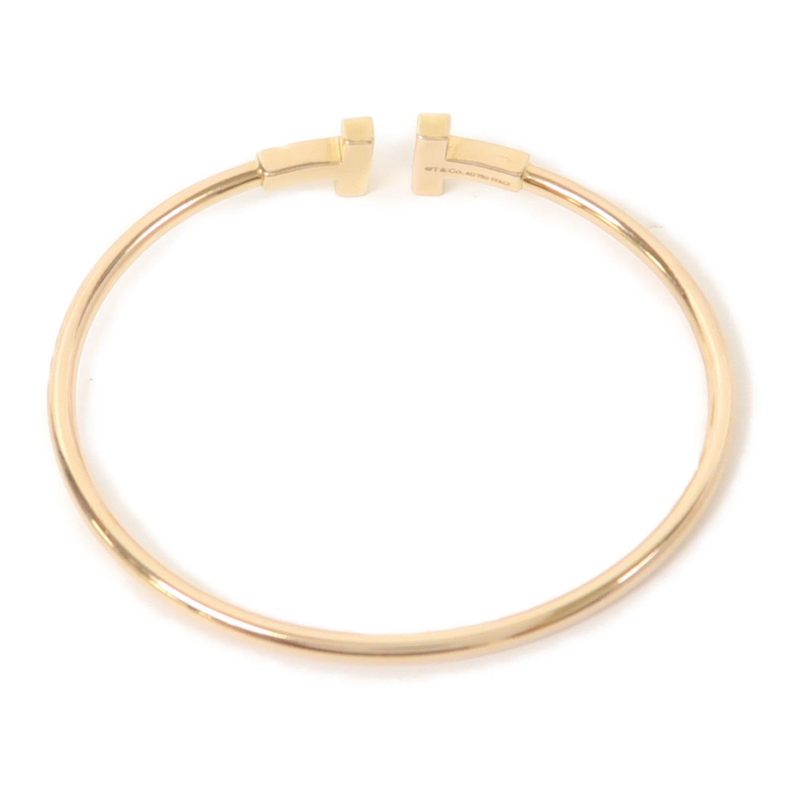 TIFFANY＆CO 18K黃金T Wire手鐲金色