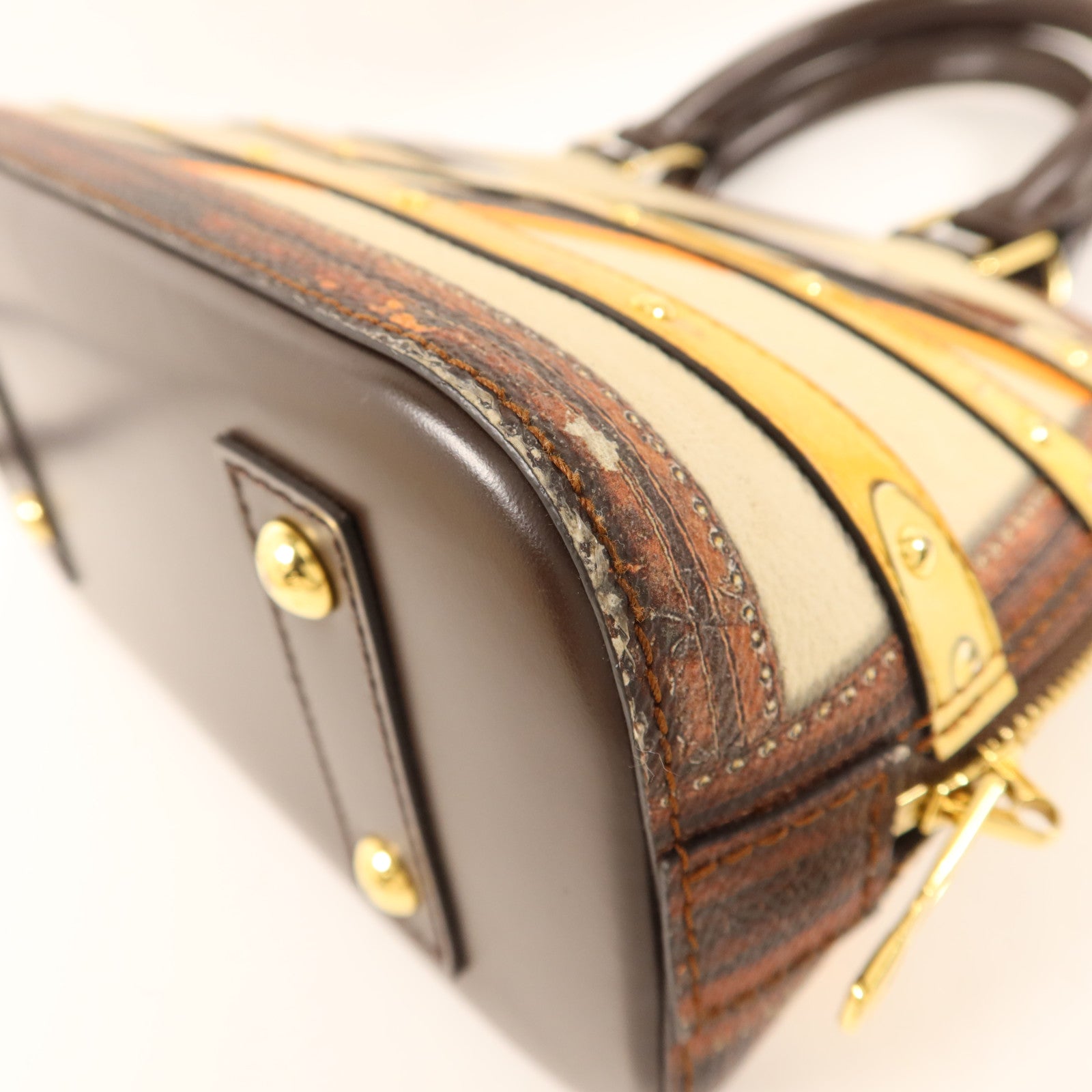 LOUIS VUITTON 皮革Alma BB Time Trunk金扣手挽肩背兩用袋