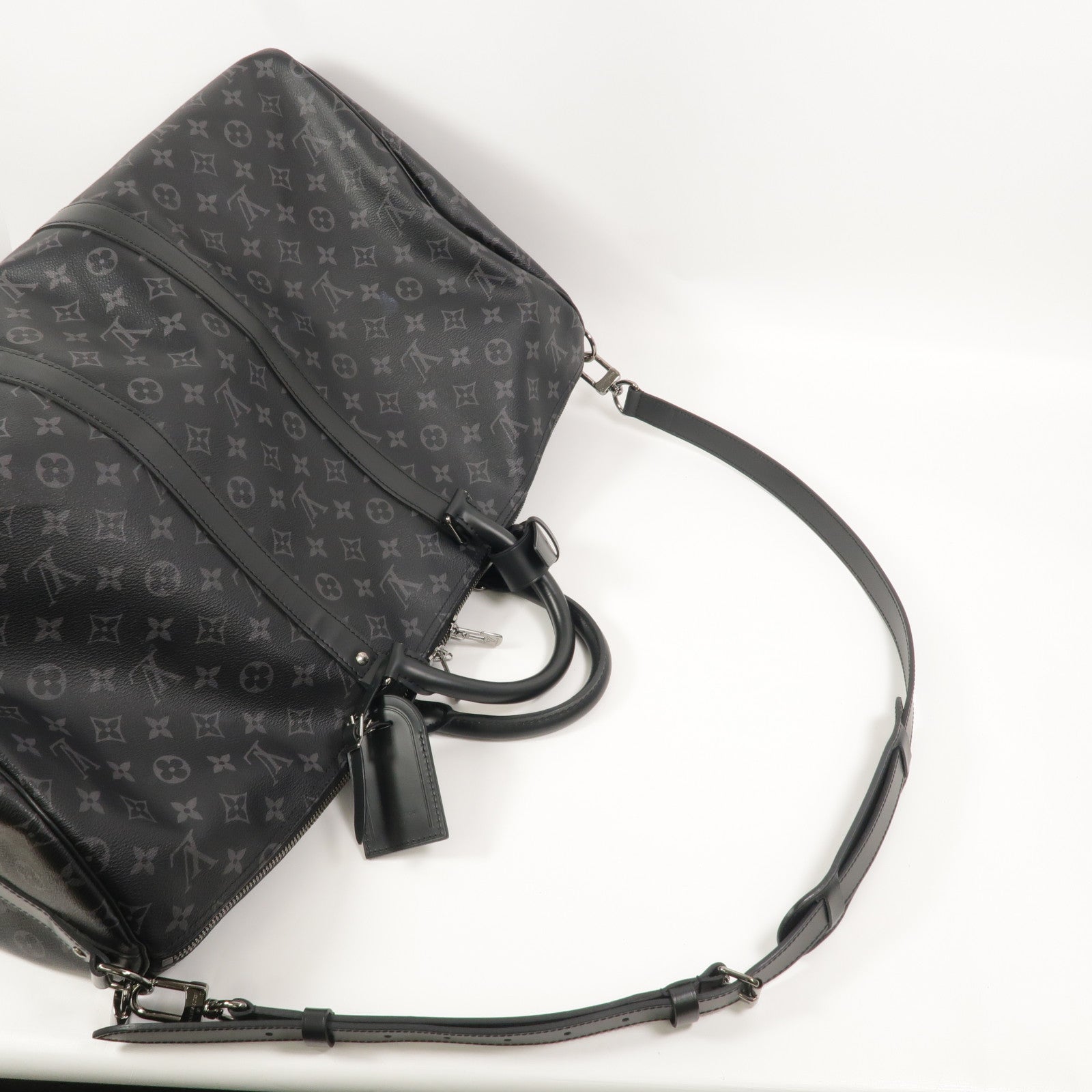 LOUIS VUITTON Monogram Eclipse Keepall Bandouliere 55手挽肩背兩用袋