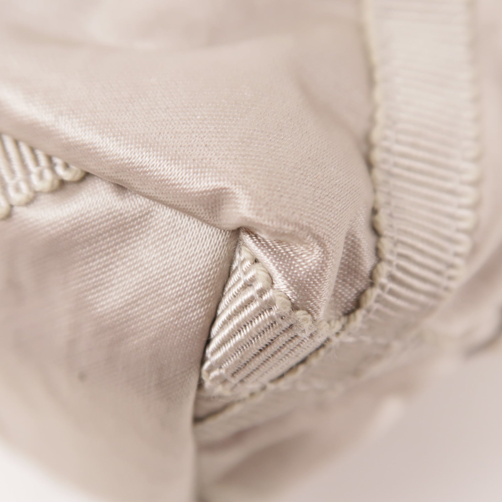 CHANEL CC GHW Accessories Pouch Handbag Nylon Silver