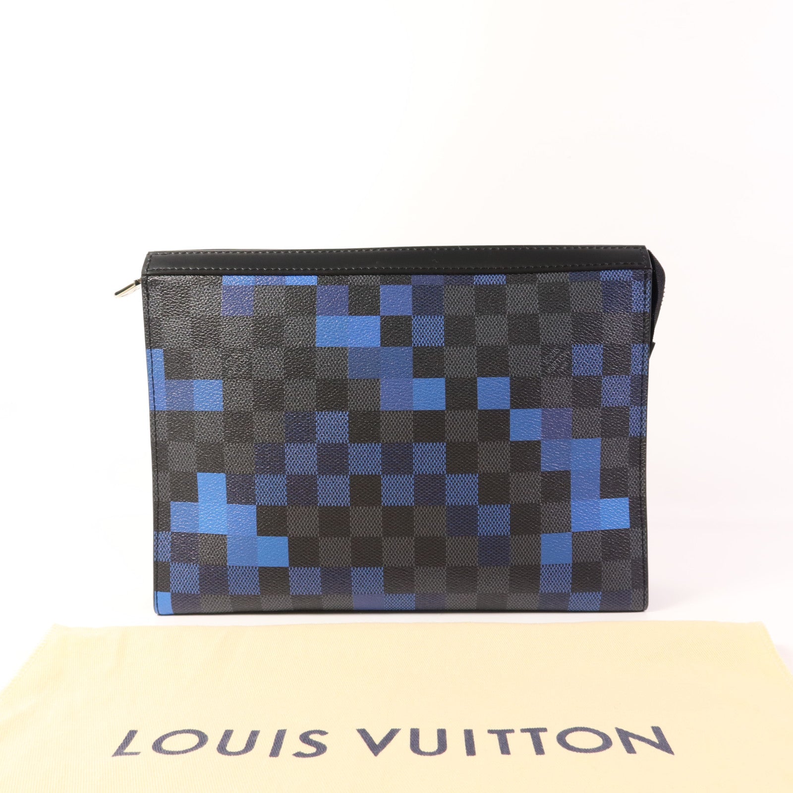 LOUIS VUITTON Damier Graphite Pixel Pochette Voyage MM銀扣手拿包