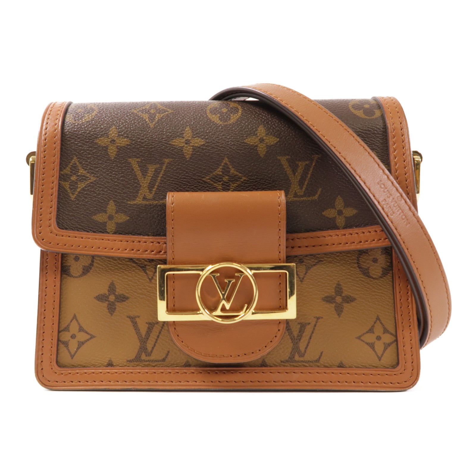 LOUIS VUITTON LV GHW Mini Dauphine Shoulder Bag M45959 Monogram Reverse Brown