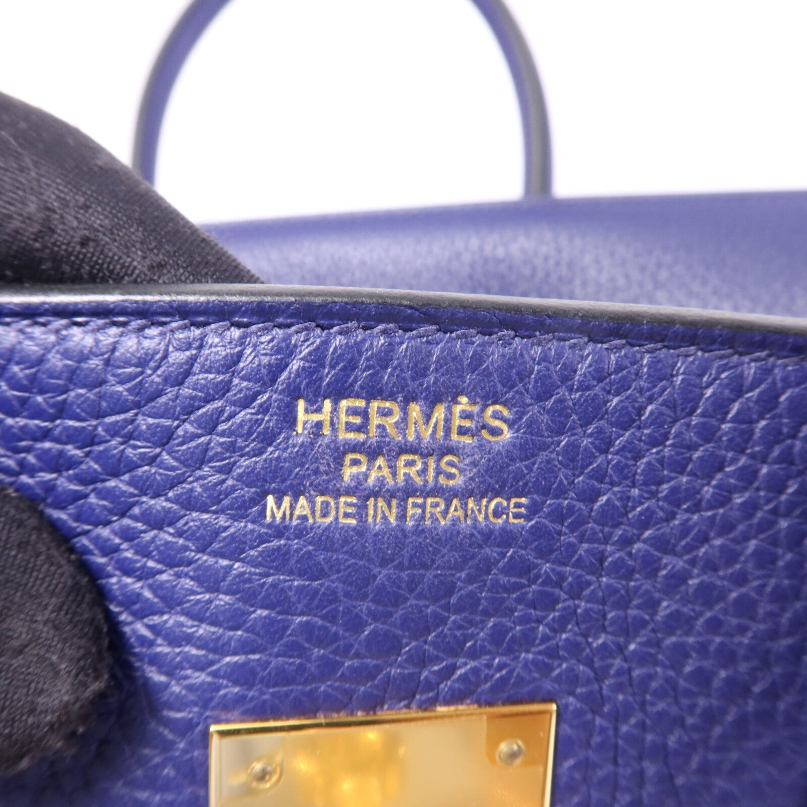 HERMES Togo皮革Birkin 35金扣手挽袋Bleu Encre