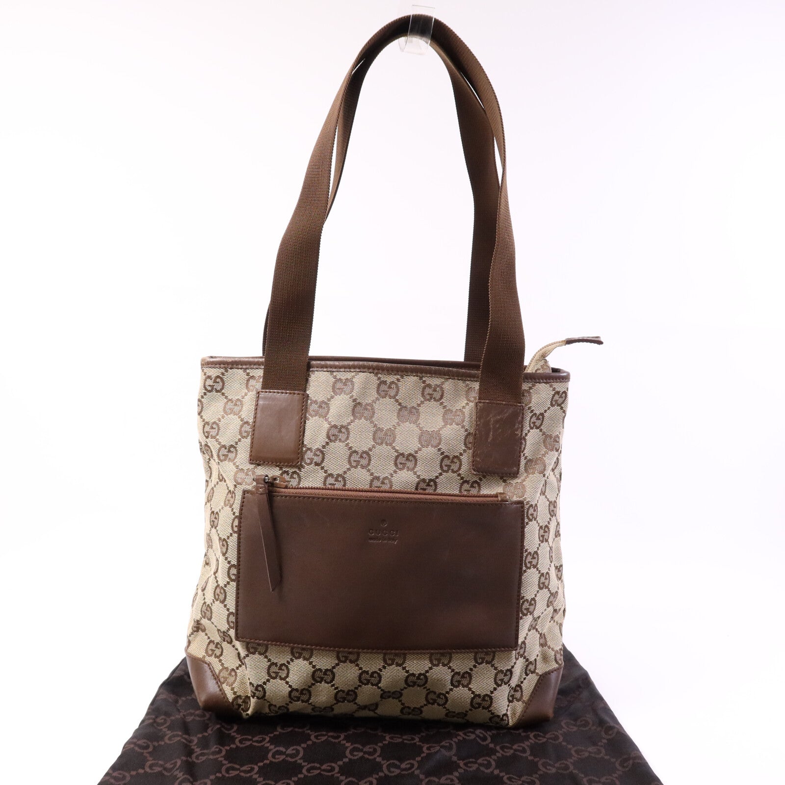 GUCCI 帆布Shoulder Bag銀扣肩背袋