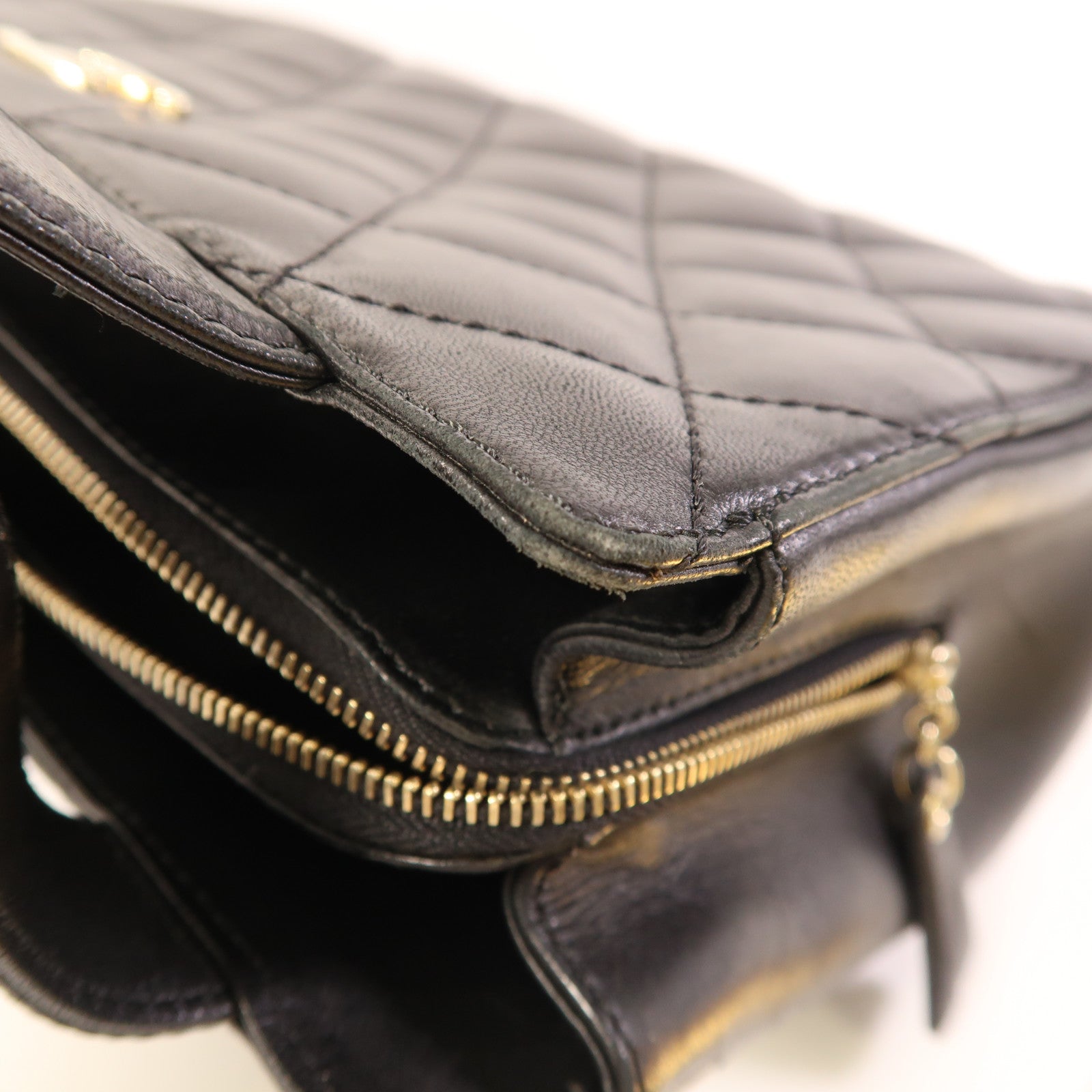 CHANEL 牛皮皮革Vintage Shoulder Bag金扣肩背袋