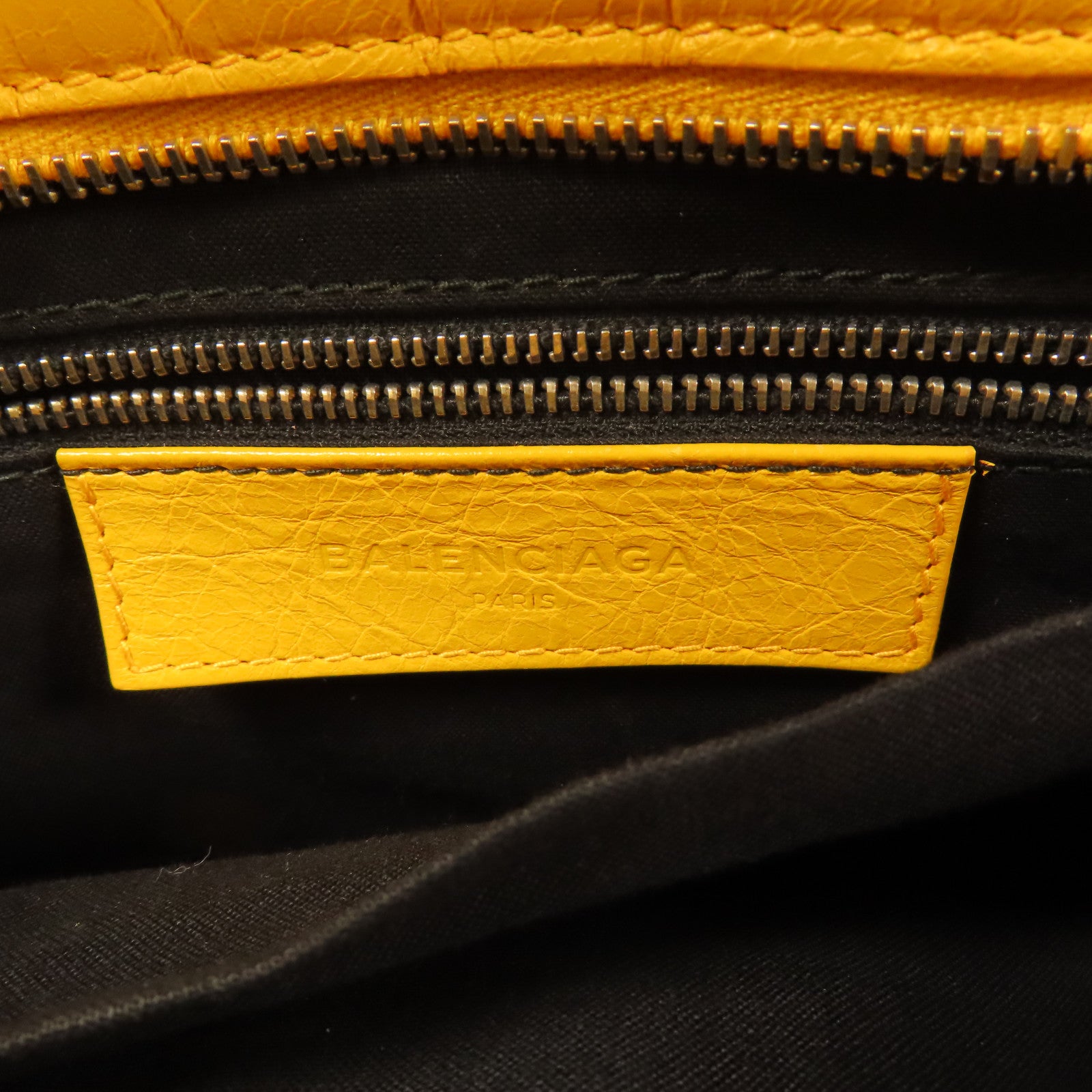 BALENCIAGA SHW Mute City 2Way Shoulder Hand Bag Calfskin Leather Yellow