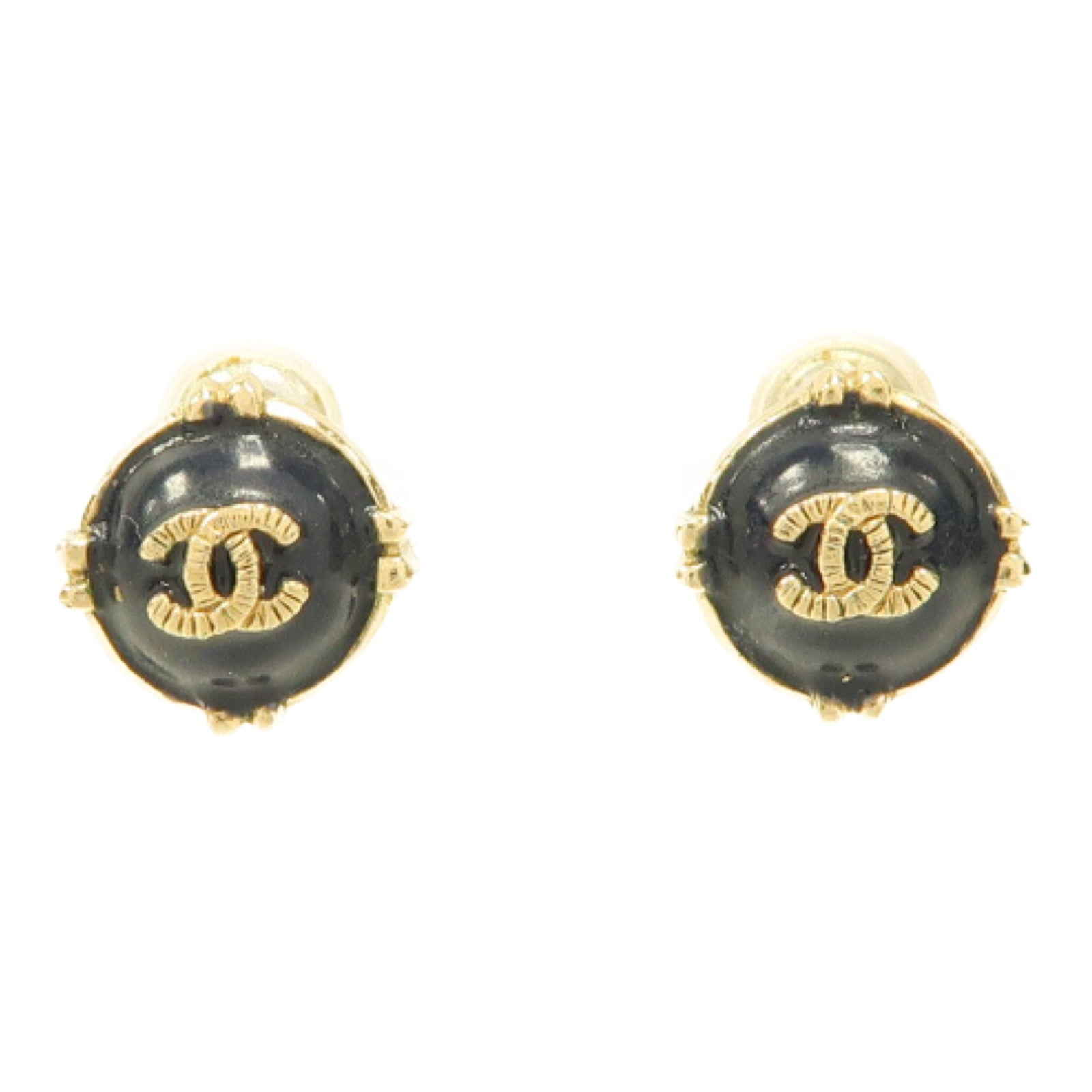 CHANEL 金屬Earrings耳環金色/黑色