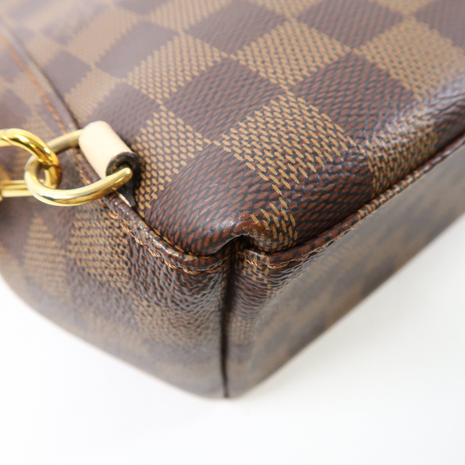 LOUIS VUITTON Damier Clapton金扣背包棕色/米色