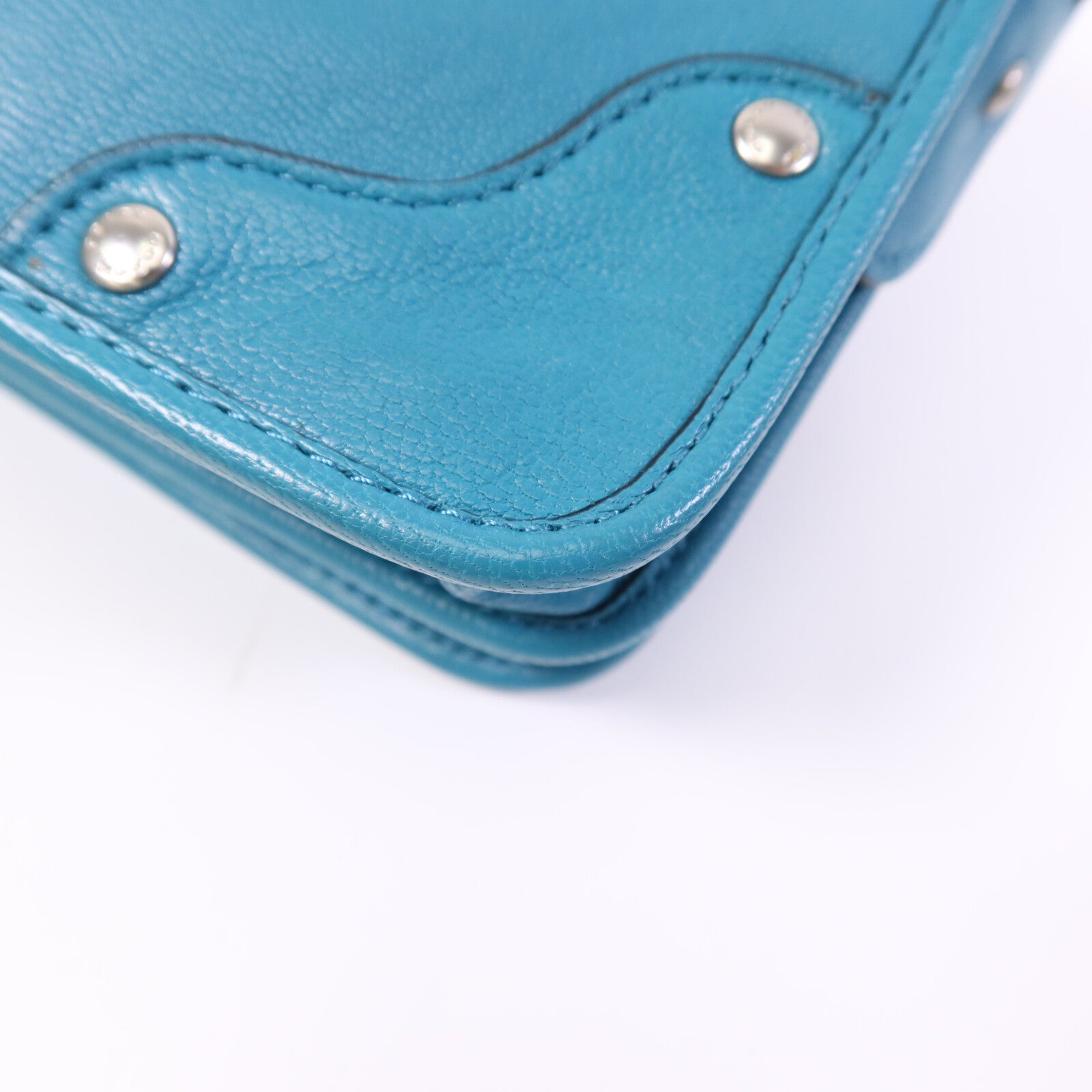 COACH 牛皮皮革Shoulder Bag銀扣肩背袋