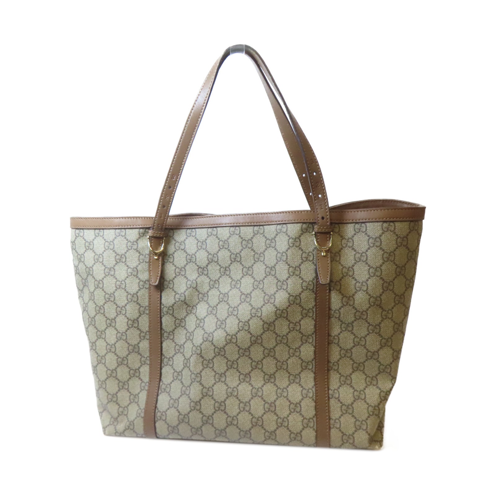 GUCCI 【激減優惠】塗層帆布Tote Bag金扣手挽袋啡色