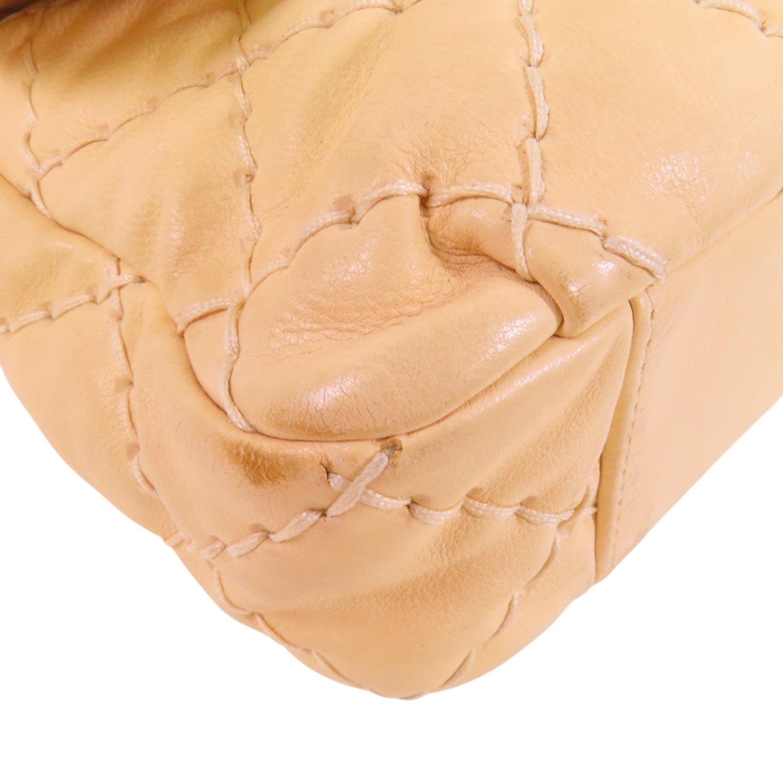 CHANEL 牛皮皮革Chain Shoulder銀扣鏈帶肩背袋