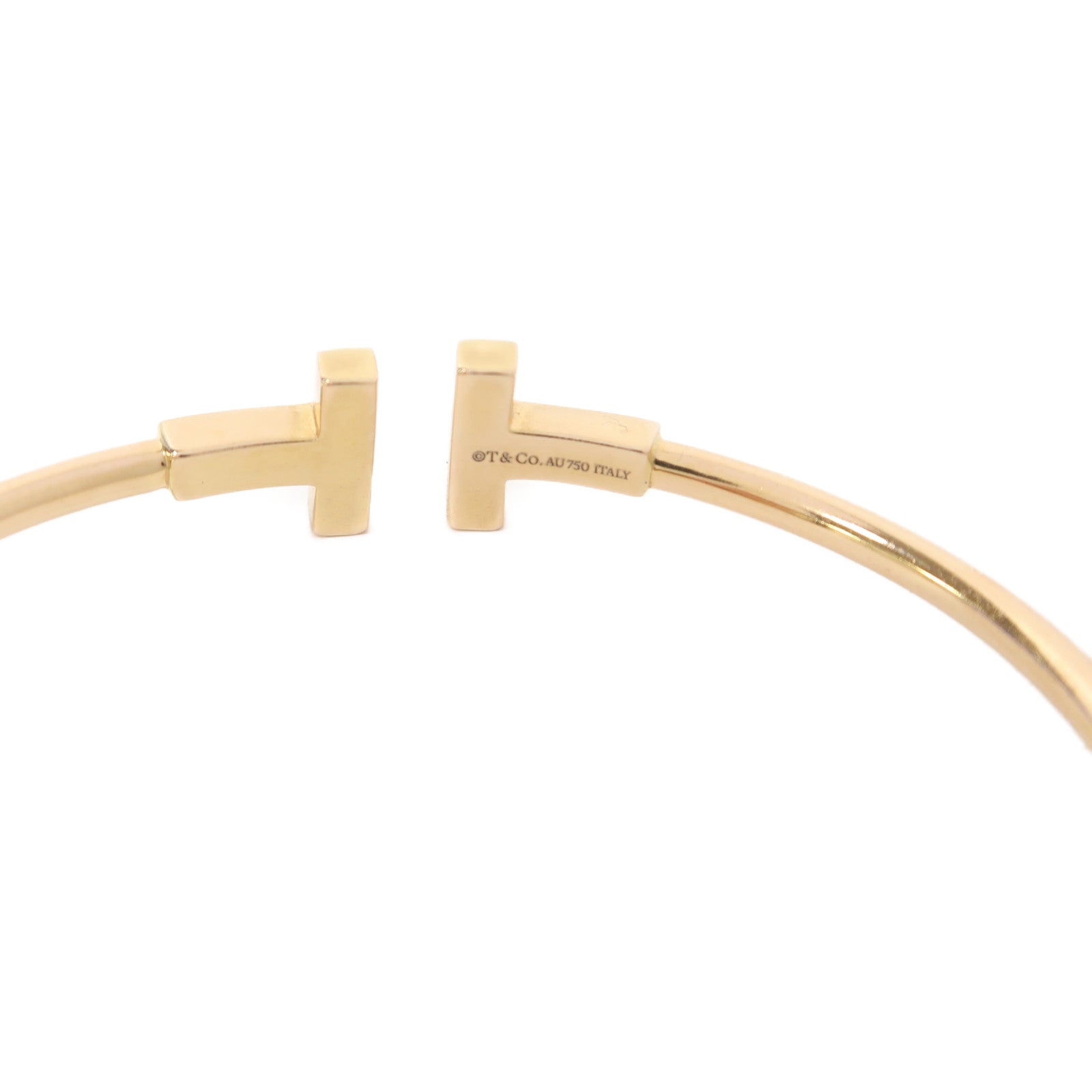 TIFFANY＆CO 18K黃金T Wire手鐲金色