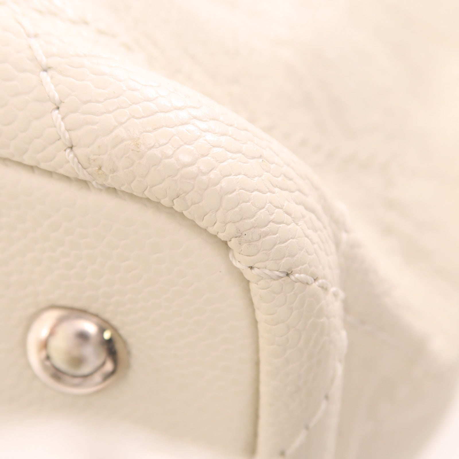 CHANEL 牛皮皮革Shouder Tote銀扣肩背袋/手挽袋