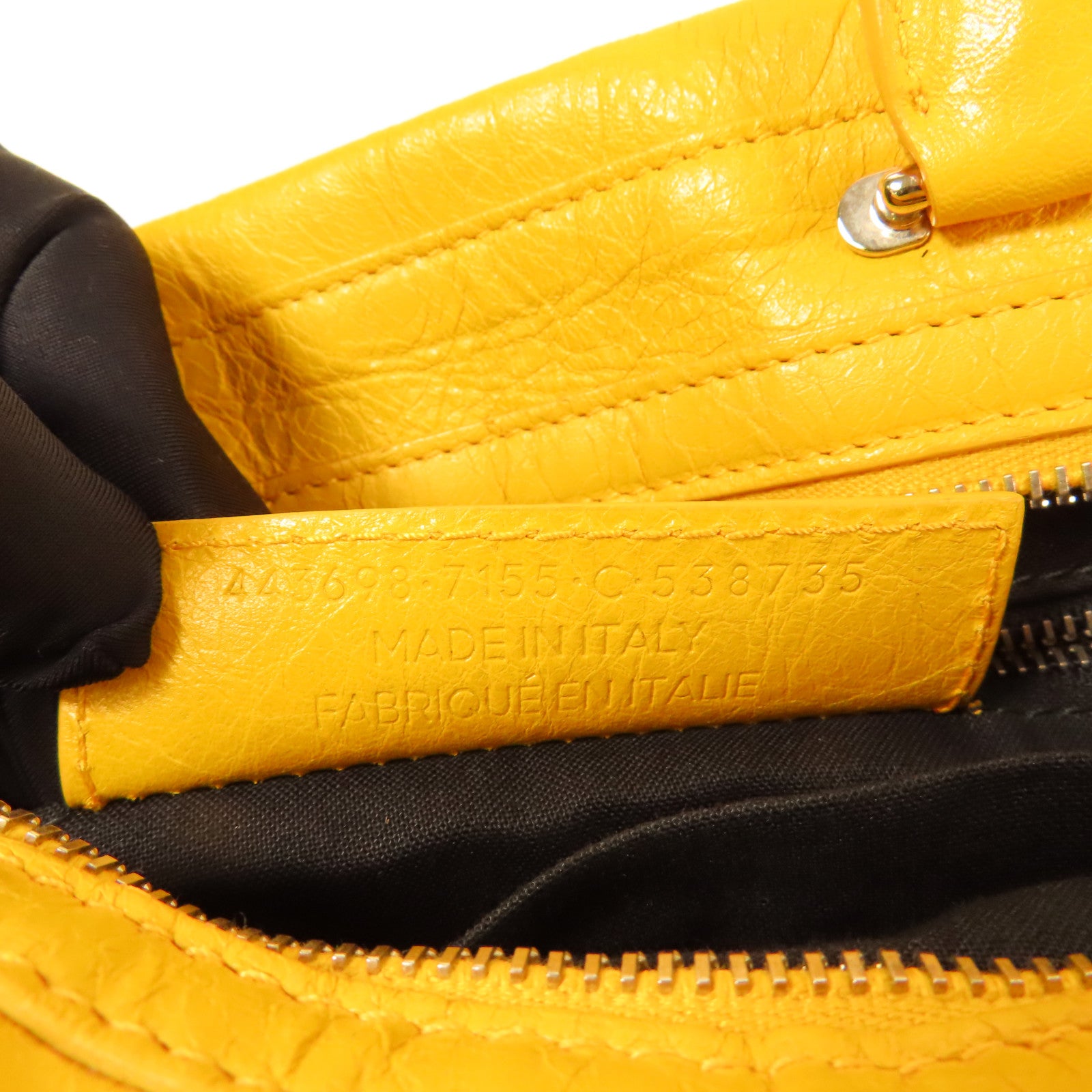 BALENCIAGA SHW Mute City 2Way Shoulder Hand Bag Calfskin Leather Yellow