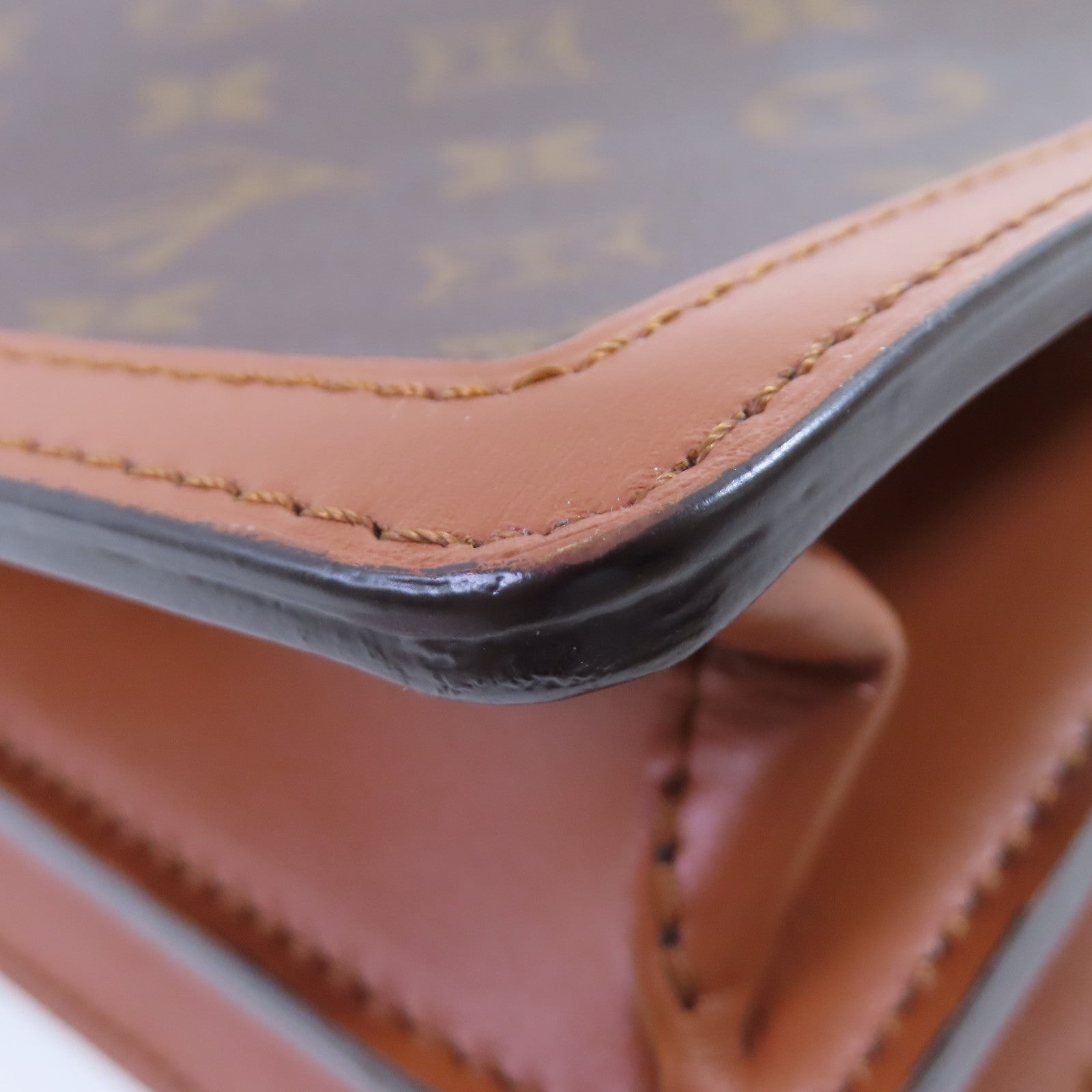 LOUIS VUITTON Monogram Reverse Dauphine MM 2Way Shoulder Bag金扣手挽肩背兩用袋啡色