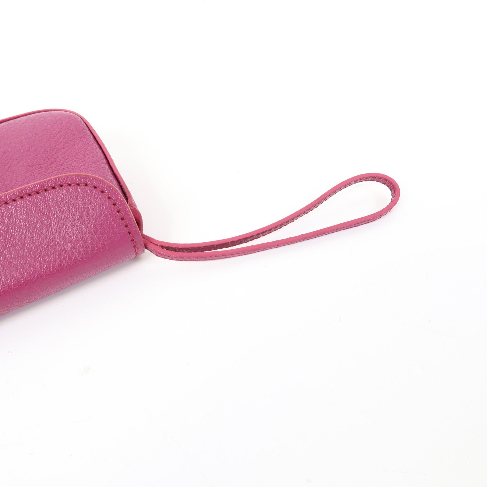 Miu Miu 牛皮皮革Clutch金扣手拿包紫紅色