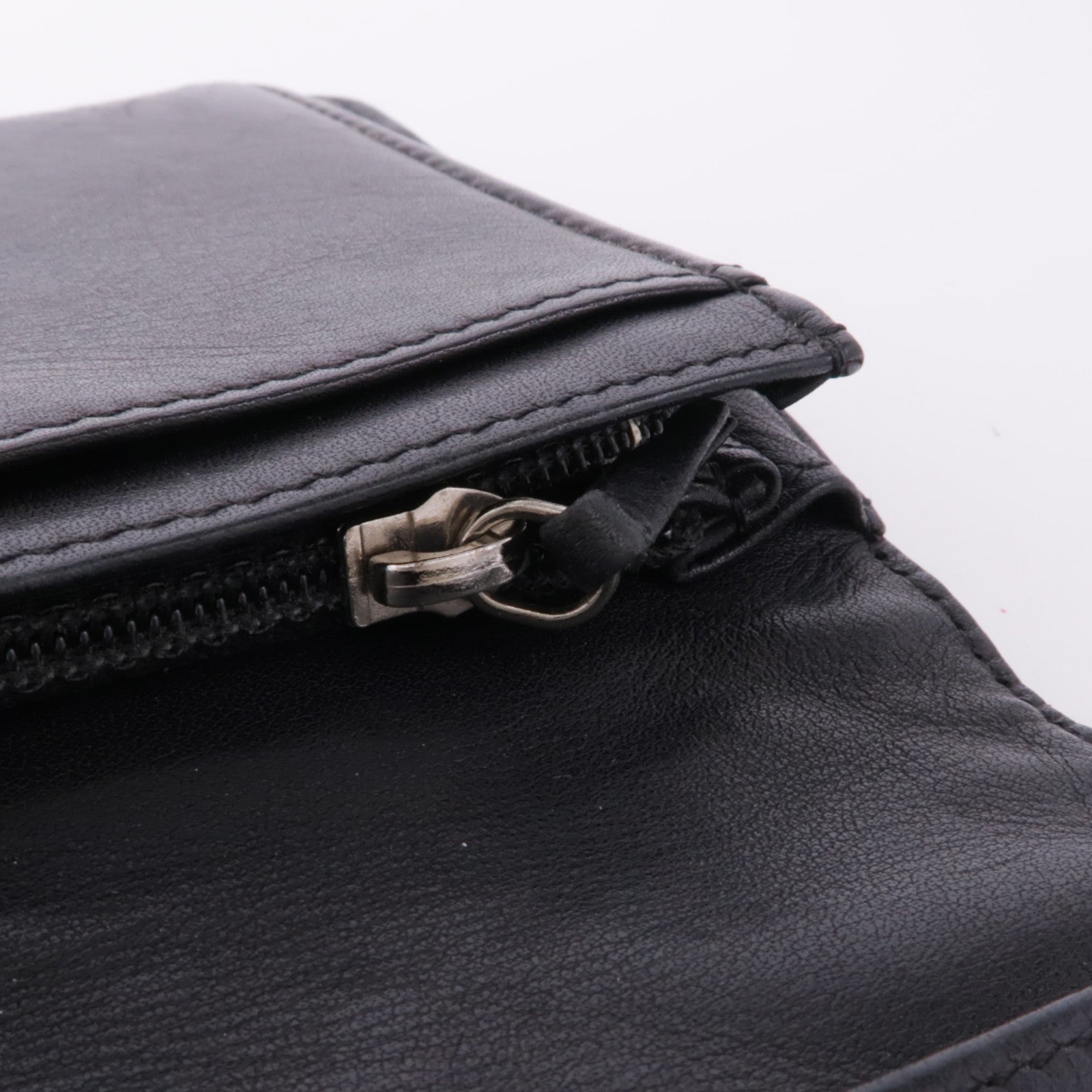 CHANEL 羊皮皮革Long Wallet銀扣長錢包