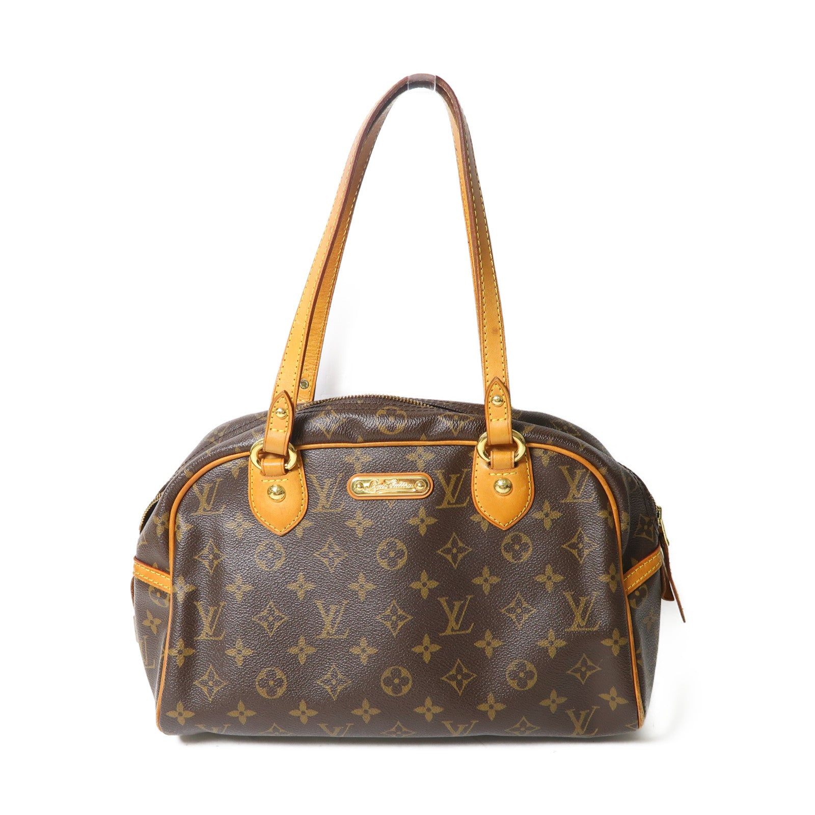 LOUIS VUITTON Monogram Montorgueil PM金扣肩背袋啡色