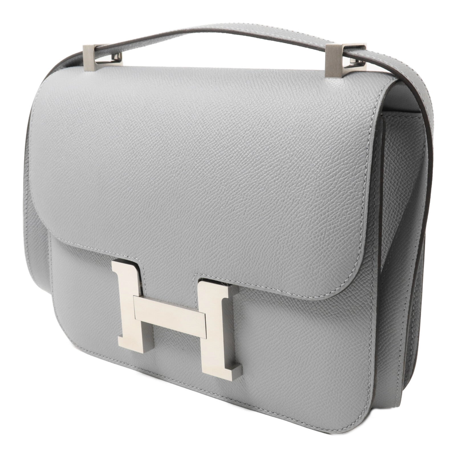HERMES Epsom皮革Constance 24肩背袋Gris Pantin