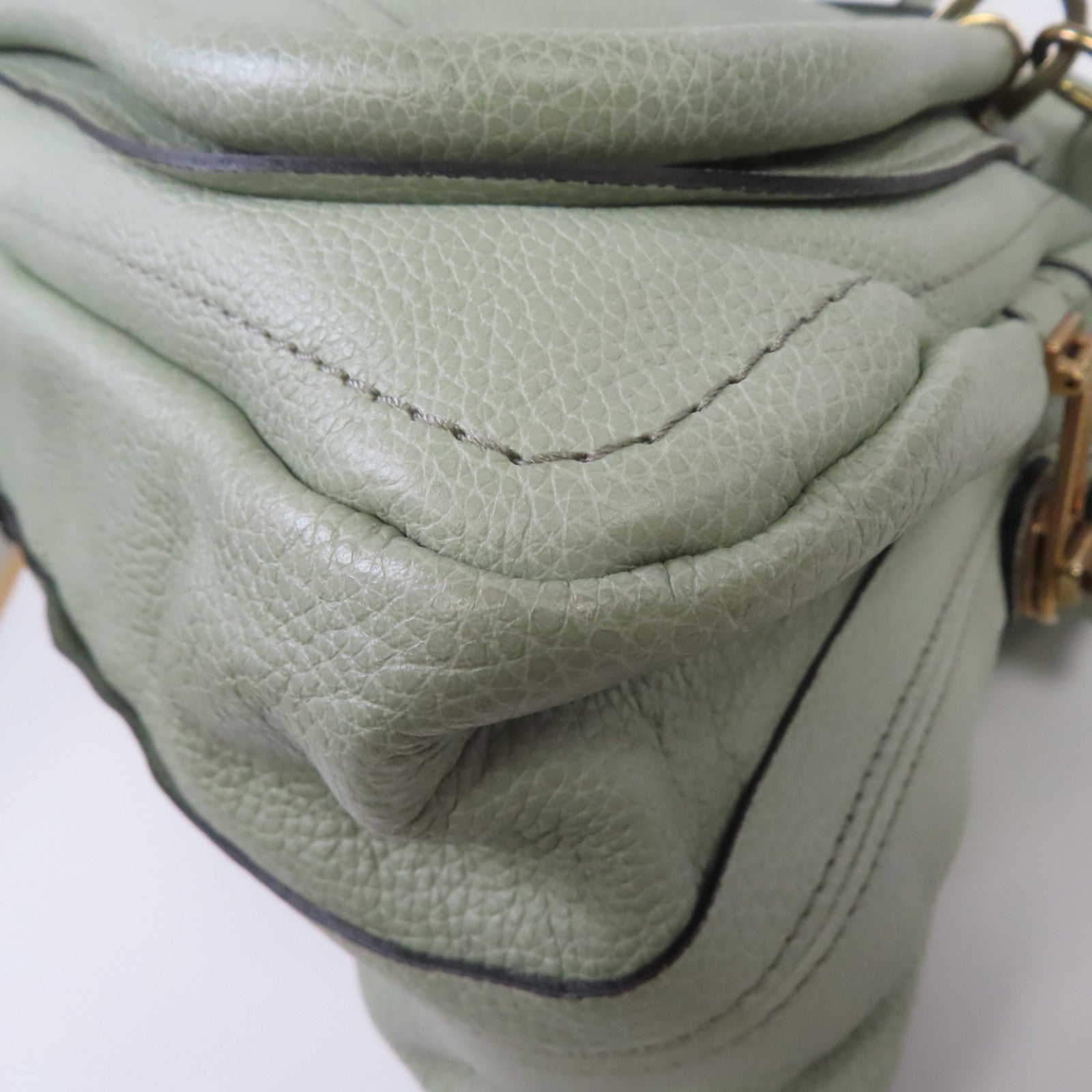 Chloe 牛皮皮革2 Way Shoulder金扣手挽肩背兩用袋綠色