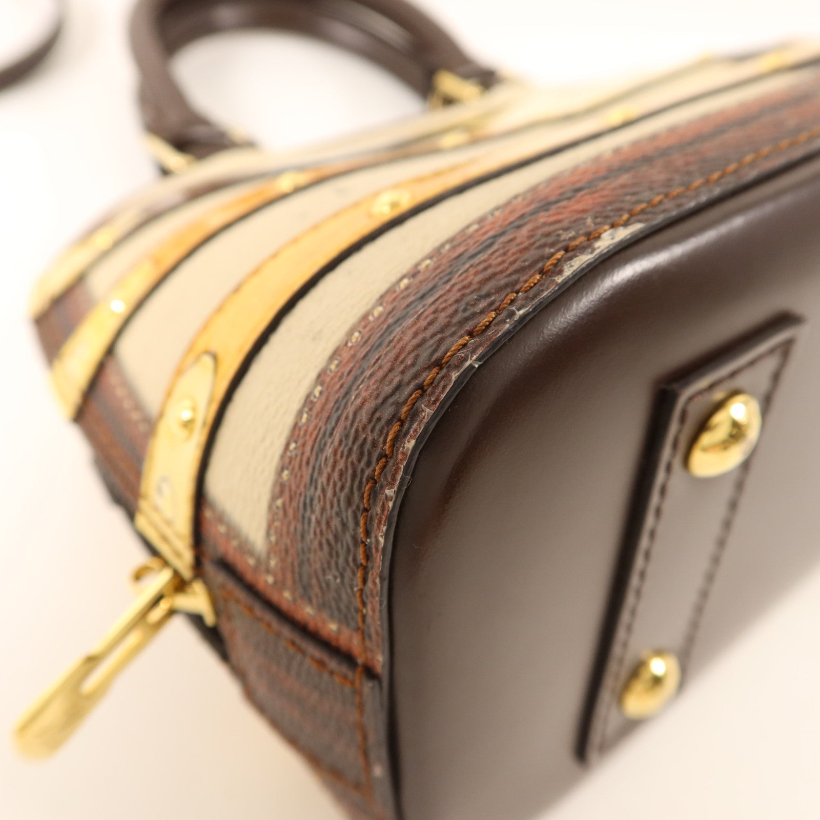 LOUIS VUITTON 皮革Alma BB Time Trunk金扣手挽肩背兩用袋