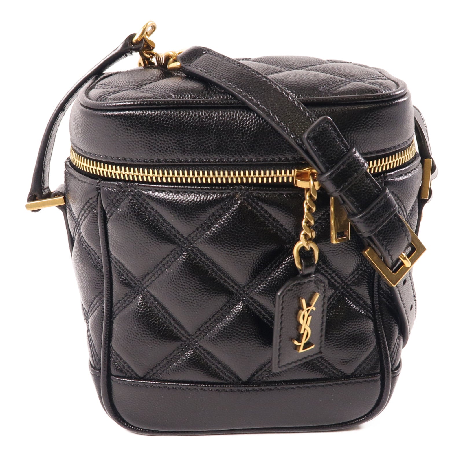 YVES SAINT LAURENT 牛皮皮革Chain Shoulder金扣肩背袋黑色