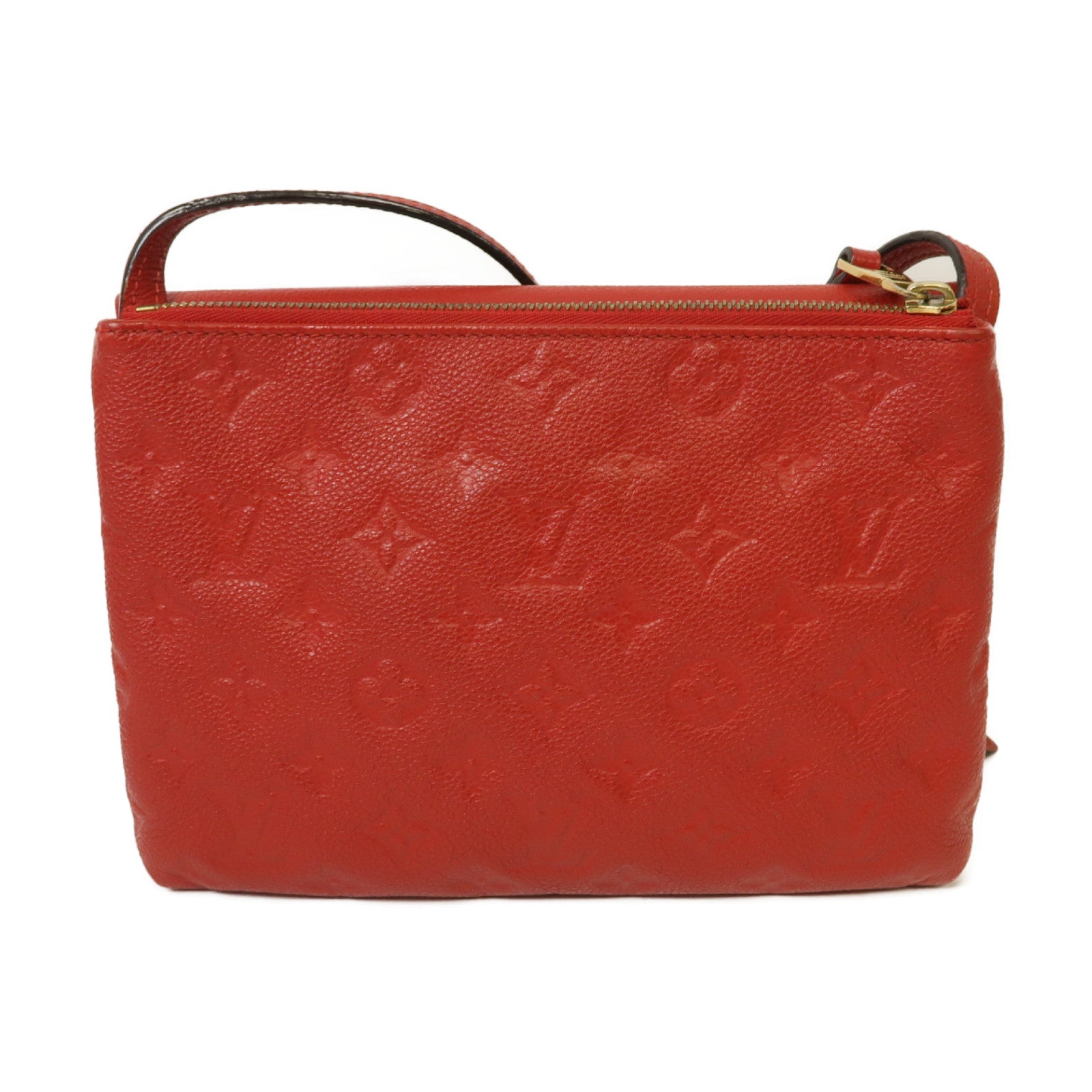 LOUIS VUITTON Monogram Empreinte Twice金扣肩背袋紅色
