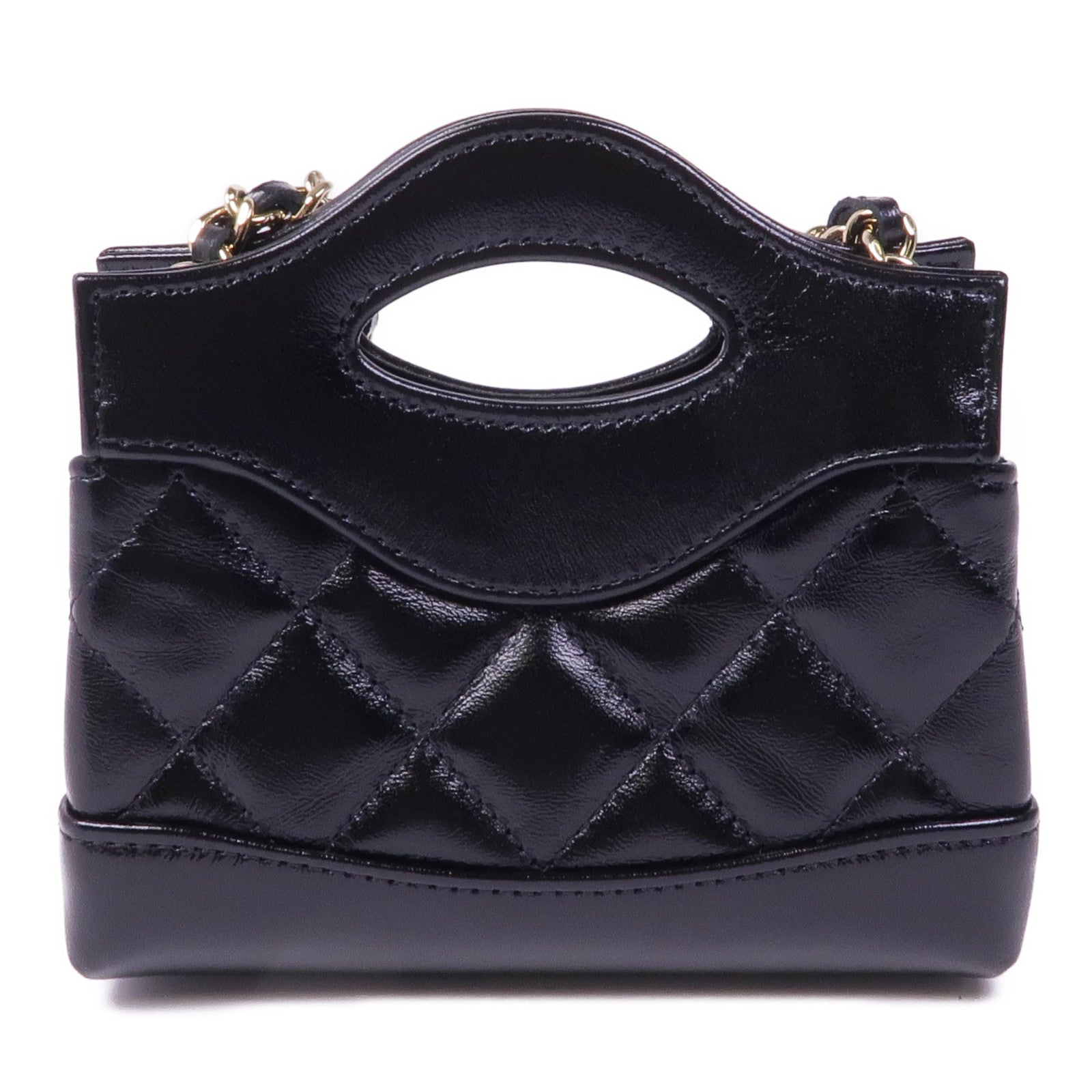 CHANEL 皮革Micro 31金扣手挽肩背兩用袋