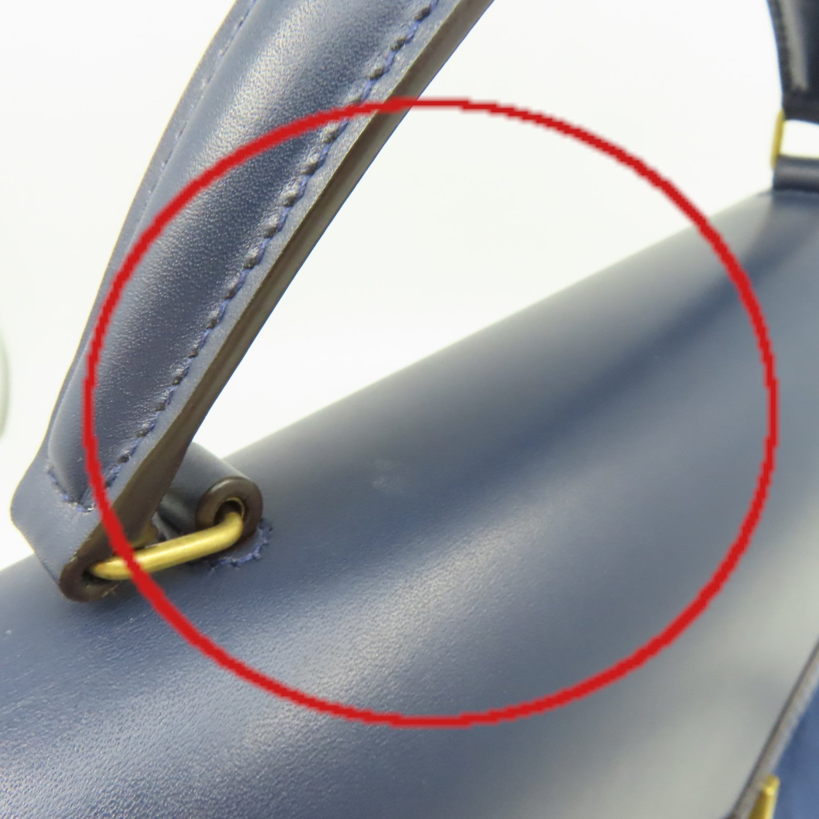 SAINT LAURENT 麂皮皮革/牛皮皮革Cassandra 2Way Shoulder Bag金扣手挽肩背兩用袋藍色