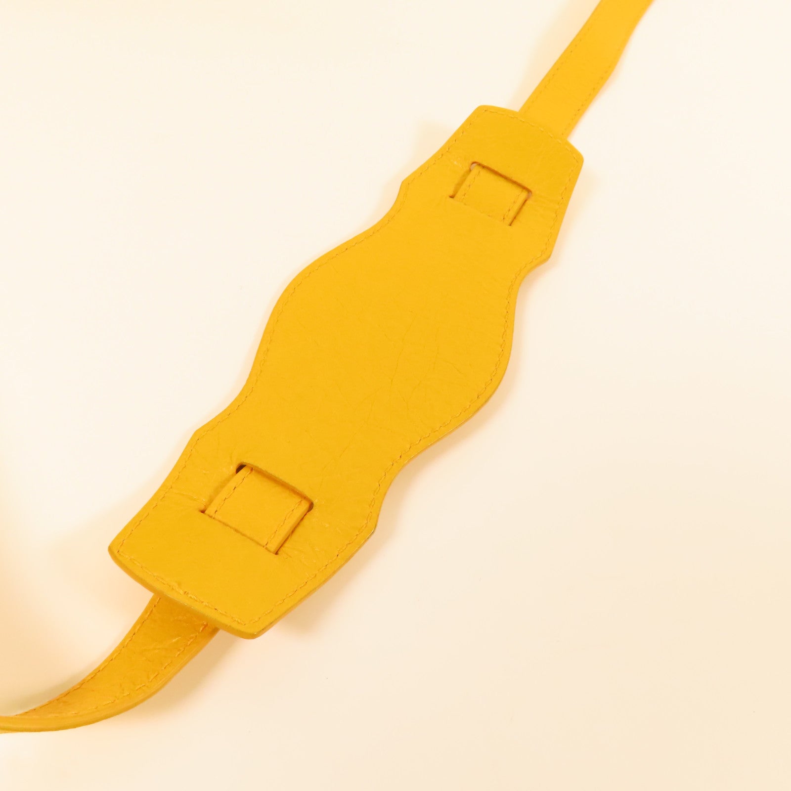 BALENCIAGA SHW Mute City 2Way Shoulder Hand Bag Calfskin Leather Yellow