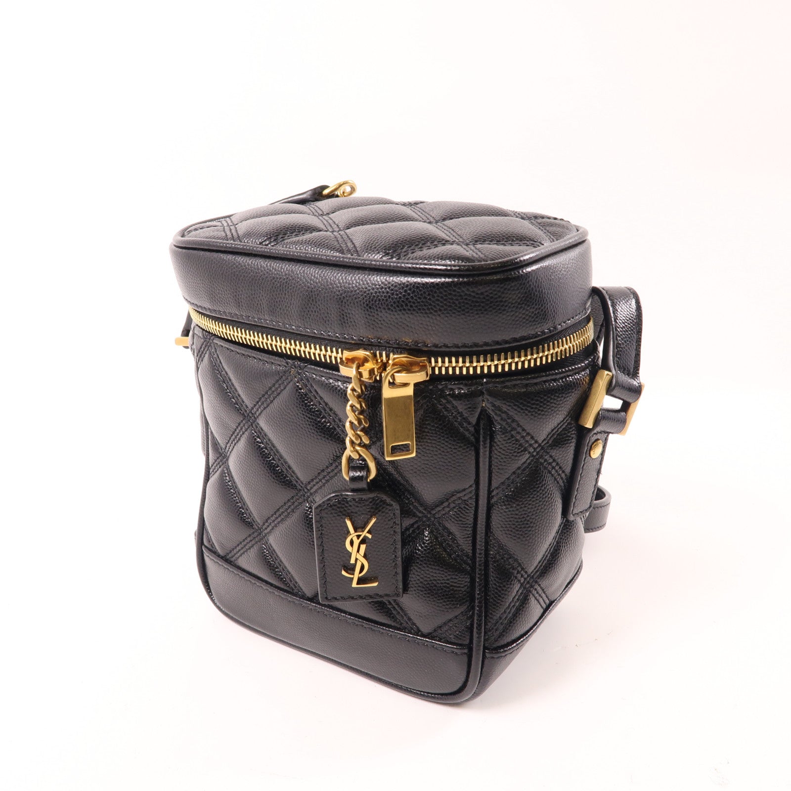 YVES SAINT LAURENT 牛皮皮革Chain Shoulder金扣肩背袋黑色