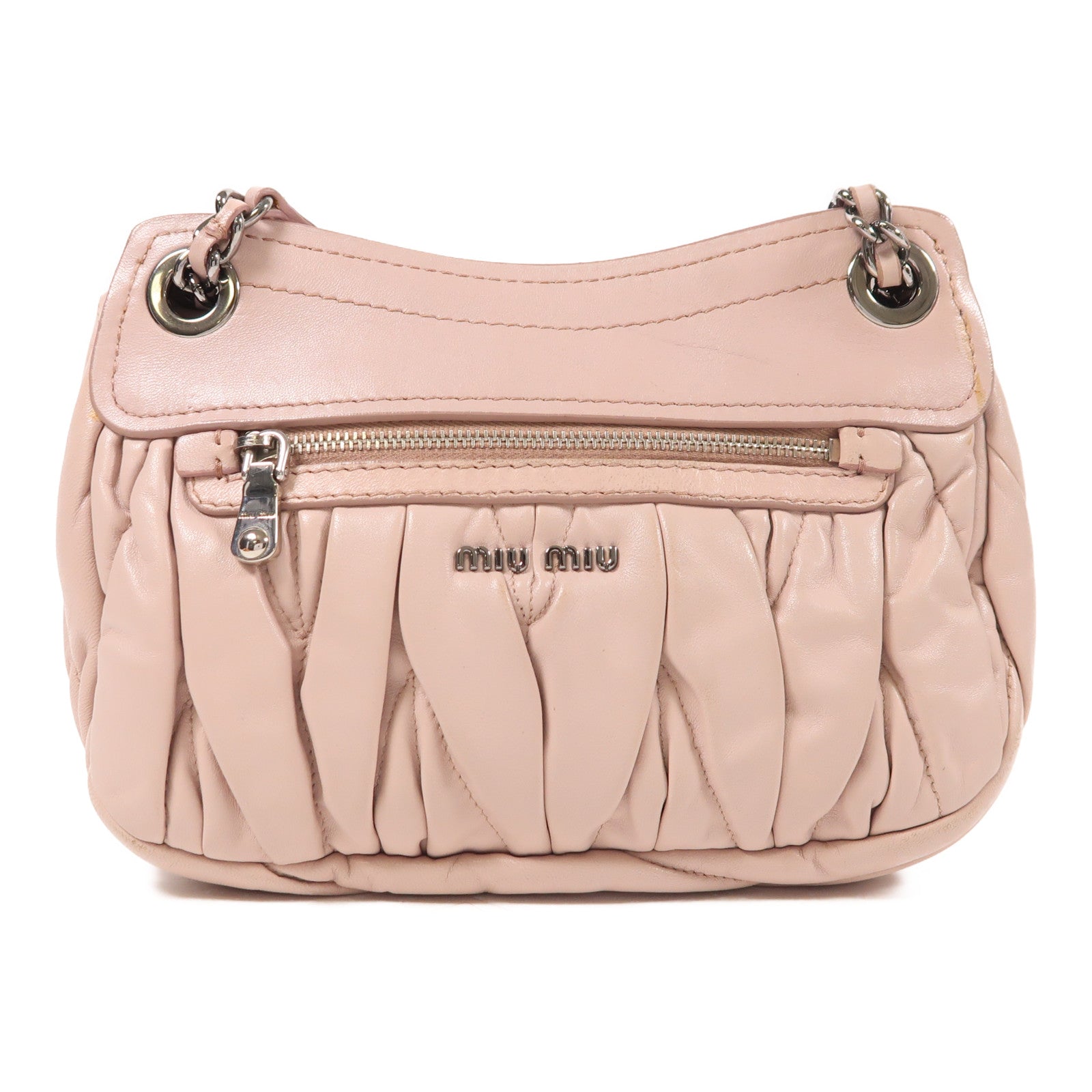 Miu Miu 羊皮皮革Shoulder Bag銀扣肩背袋