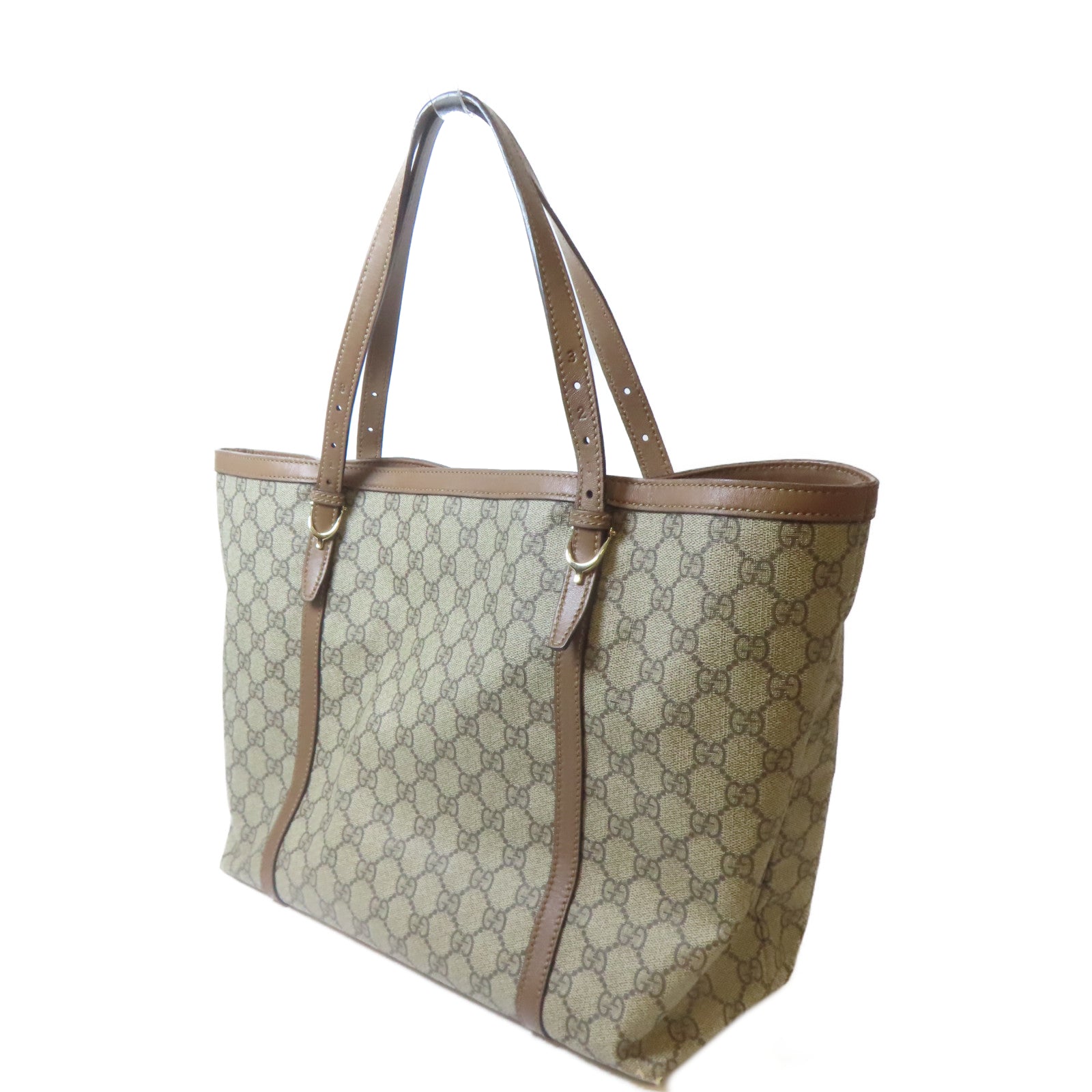 GUCCI 【激減優惠】塗層帆布Tote Bag金扣手挽袋啡色