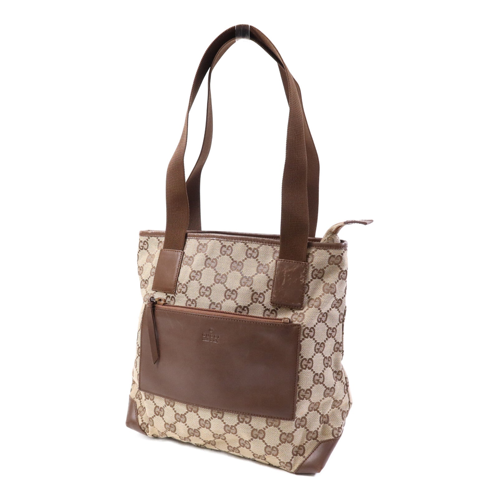 GUCCI 帆布Shoulder Bag銀扣肩背袋