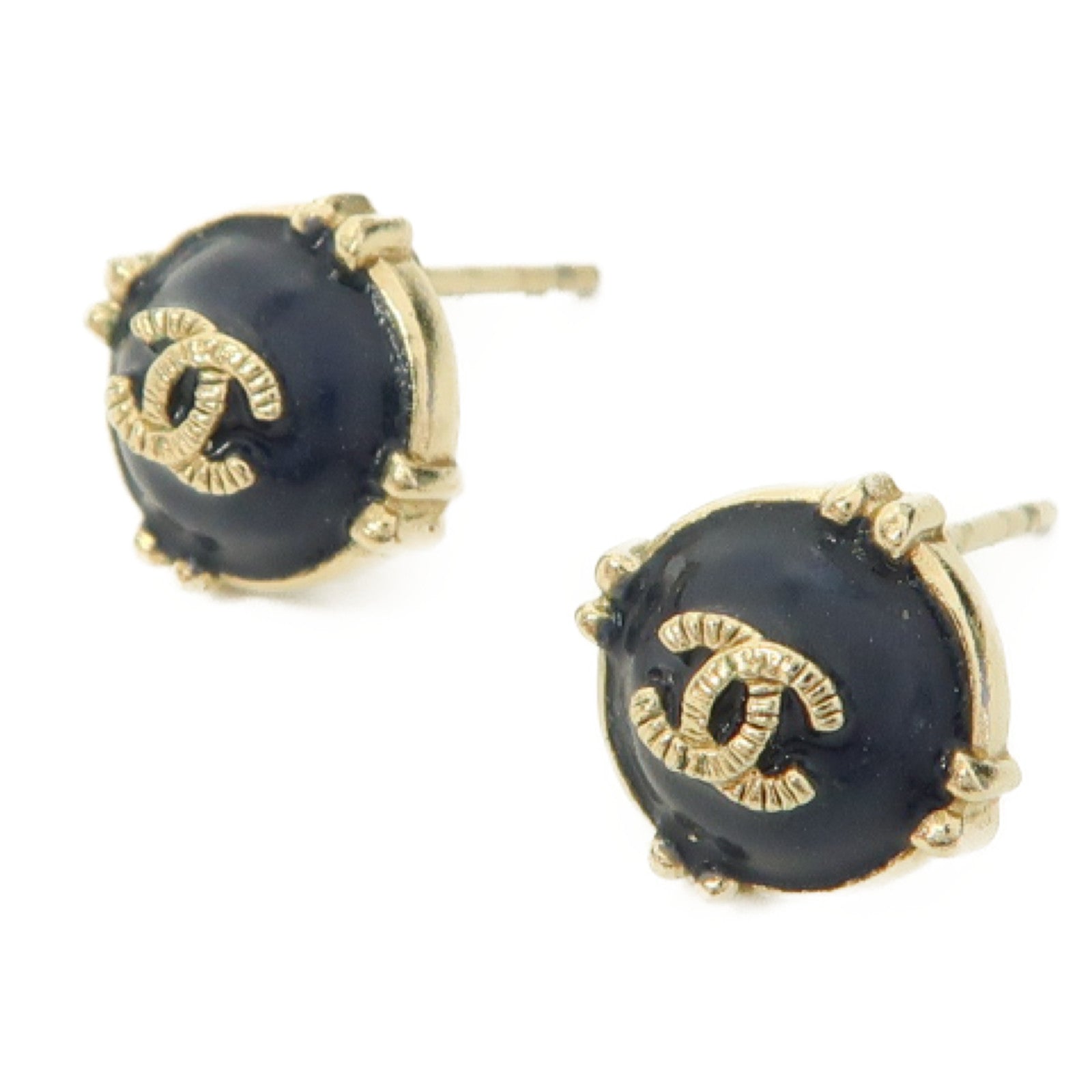 CHANEL 金屬Earrings耳環金色/黑色