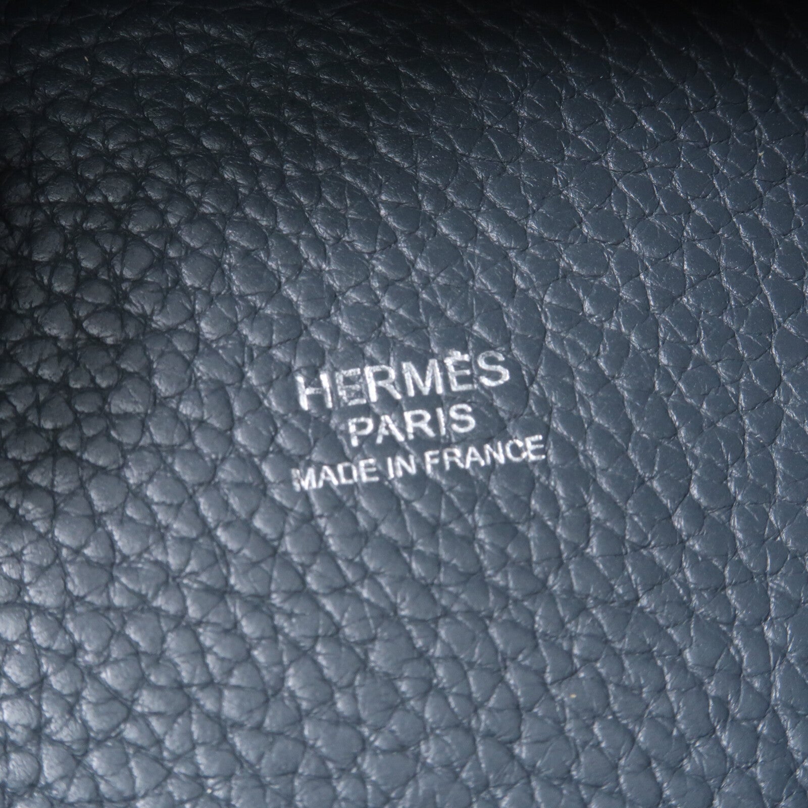 HERMES Clemence皮革Picotin PM銀扣手挽袋Bleu Orage