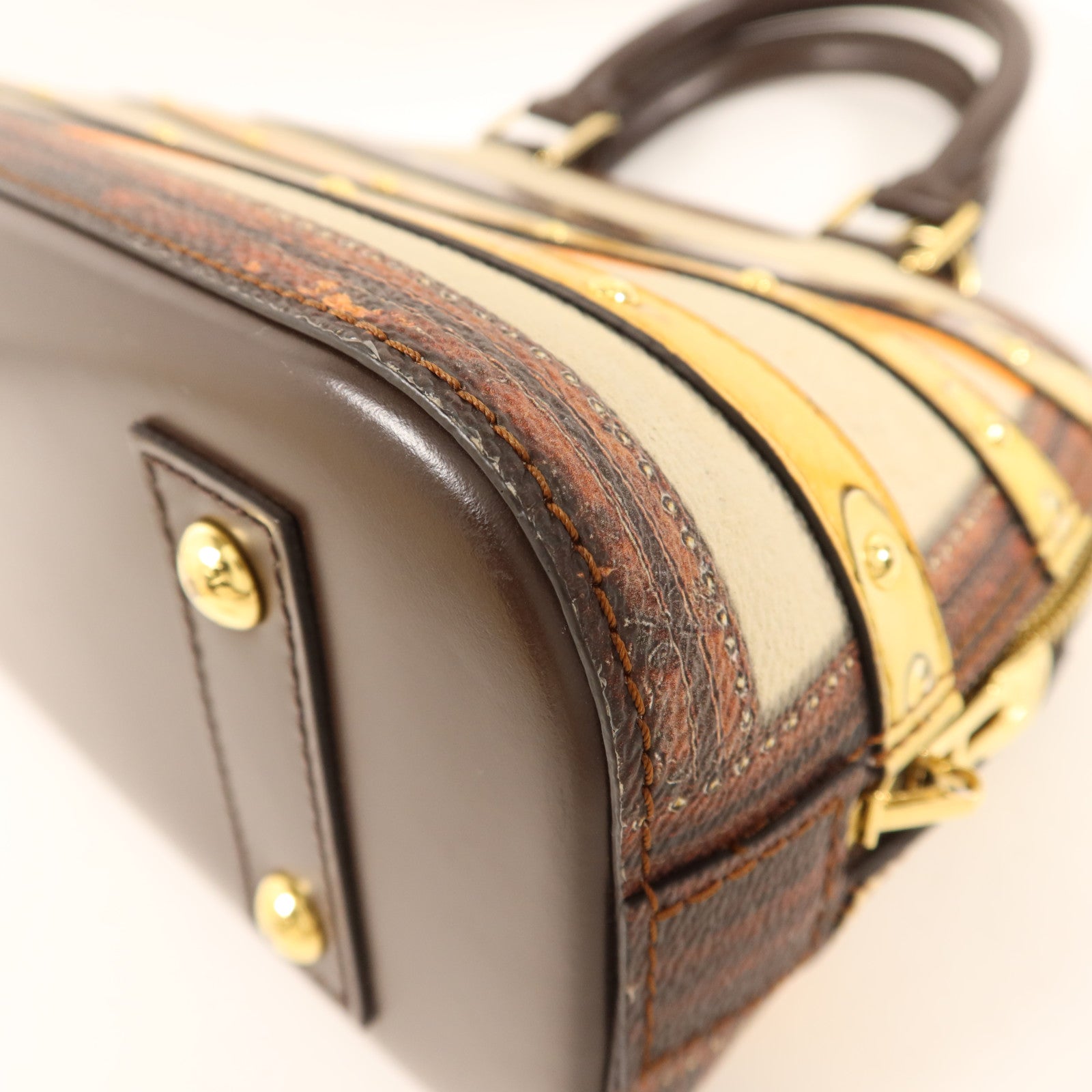 LOUIS VUITTON 皮革Alma BB Time Trunk金扣手挽肩背兩用袋