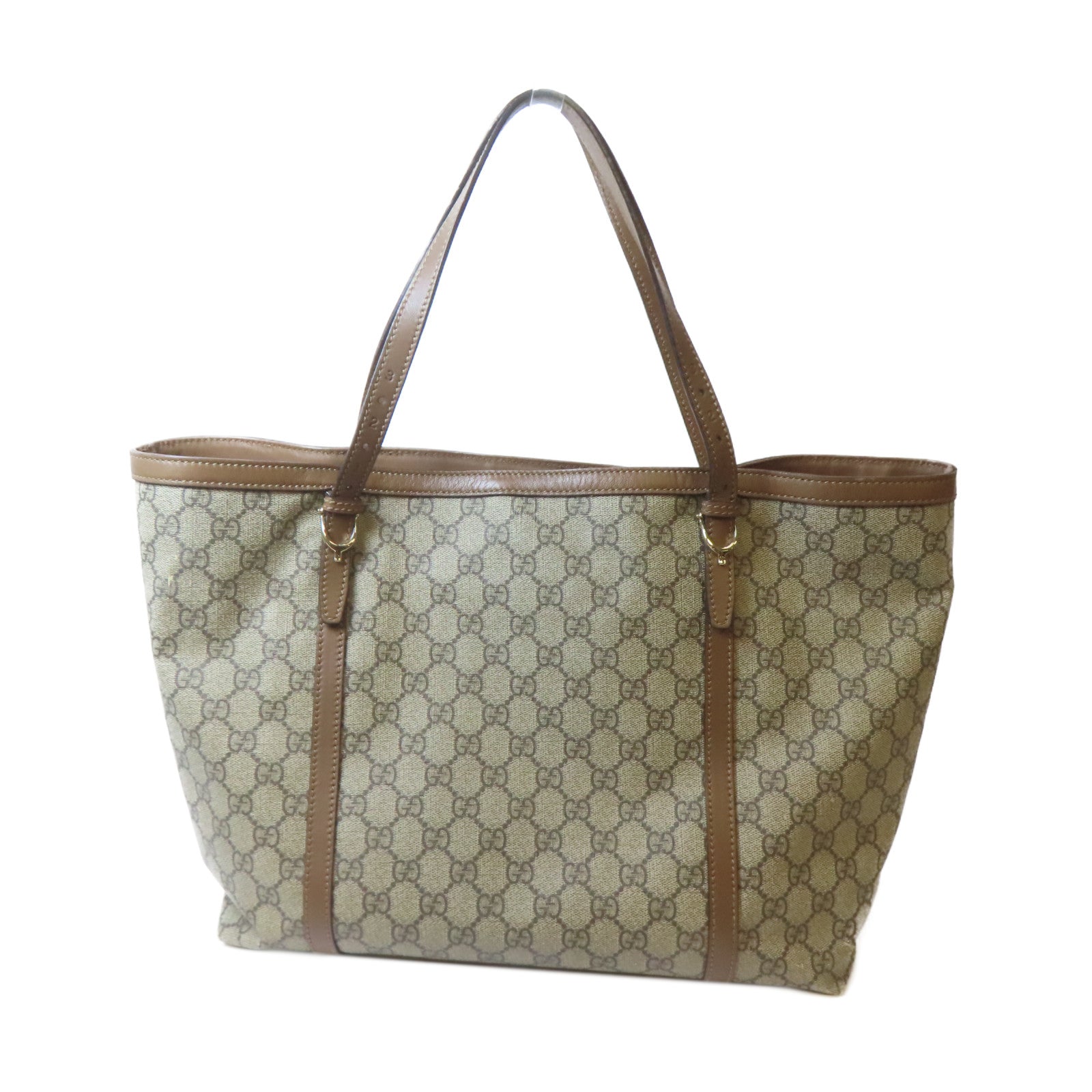 GUCCI 【激減優惠】塗層帆布Tote Bag金扣手挽袋啡色