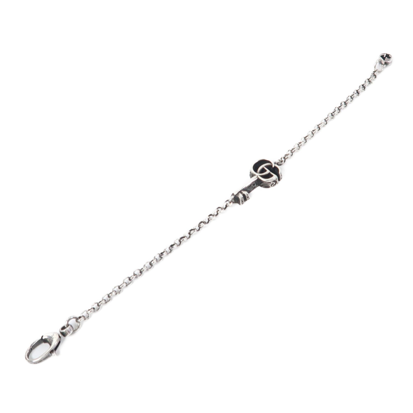 GUCCI 925純銀Double G Key Bracelet手鏈銀色