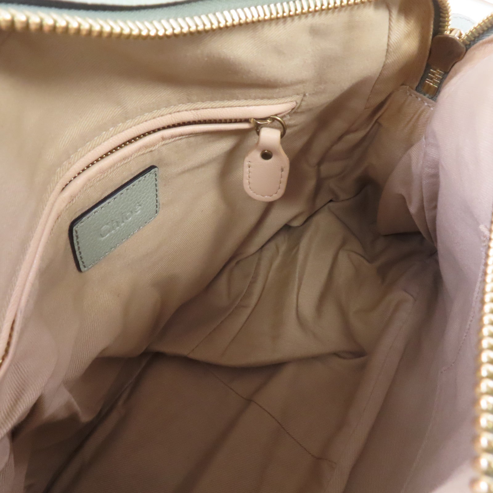 Chloe 牛皮皮革2 Way Shoulder金扣手挽肩背兩用袋綠色