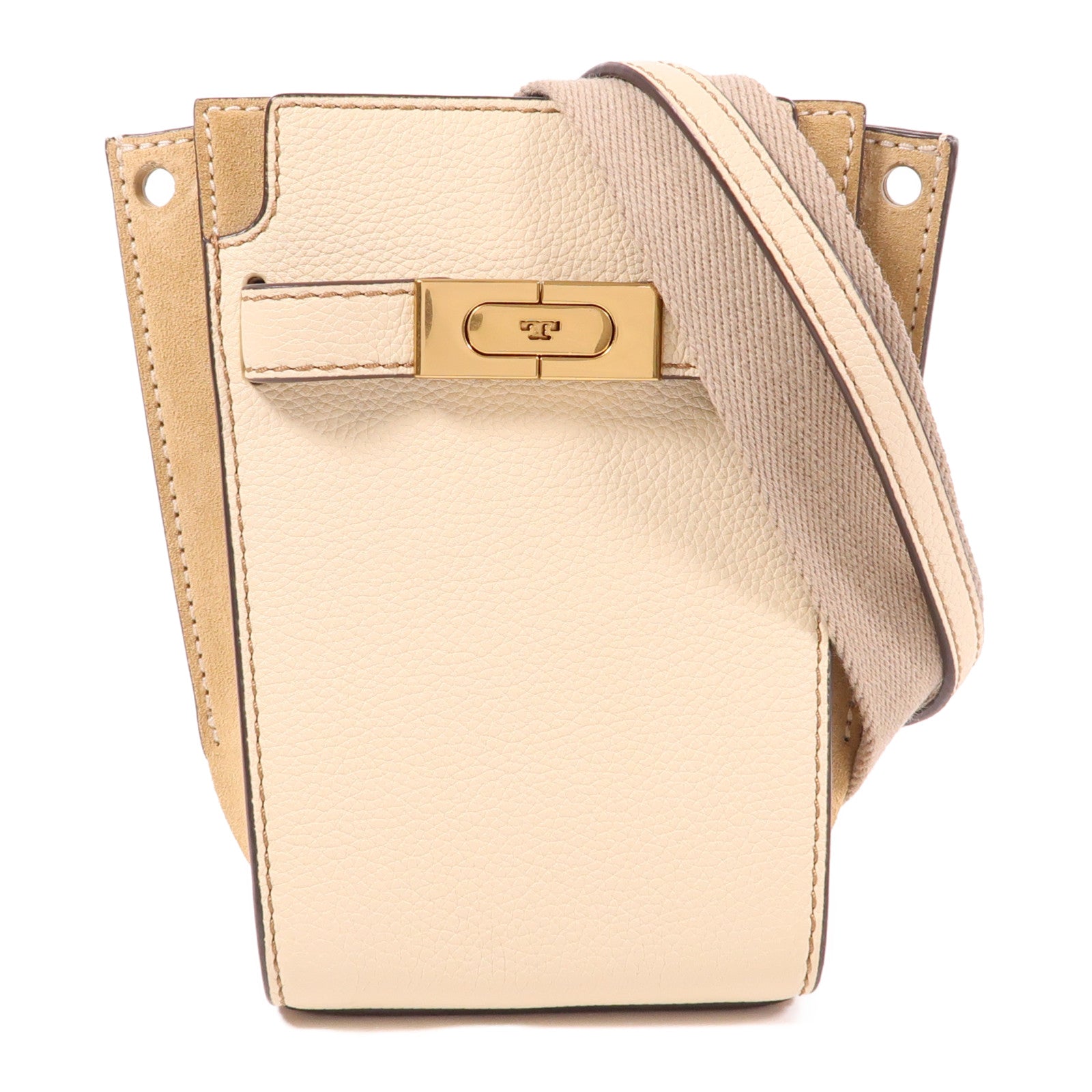 Tory Burch 牛皮皮革/麂皮皮革Shoulder Bag金扣肩背袋